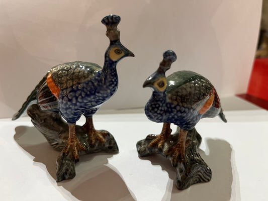 Peacock Porcelain Figurines Set of 2