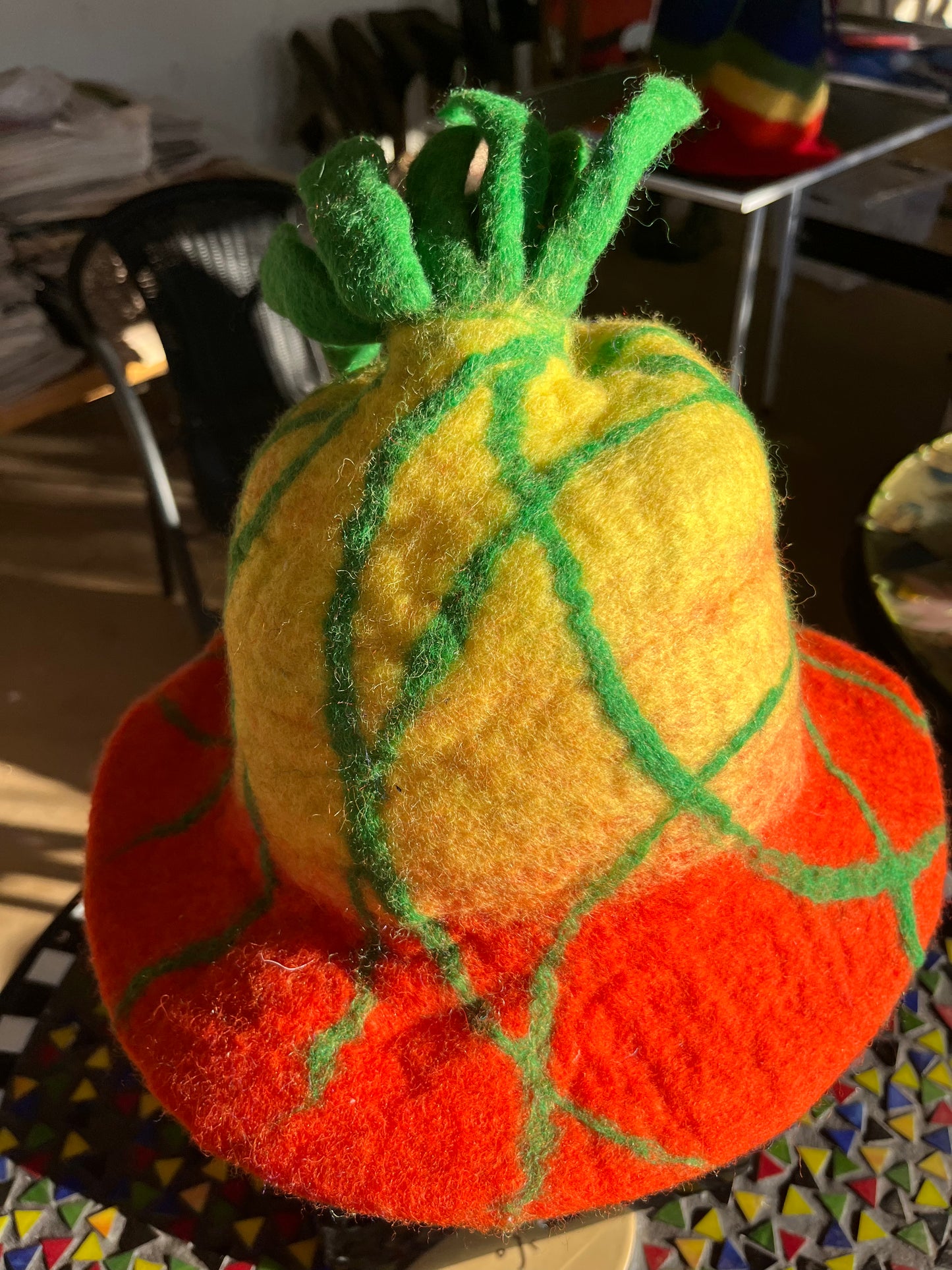 Pineapple  Felted Hat