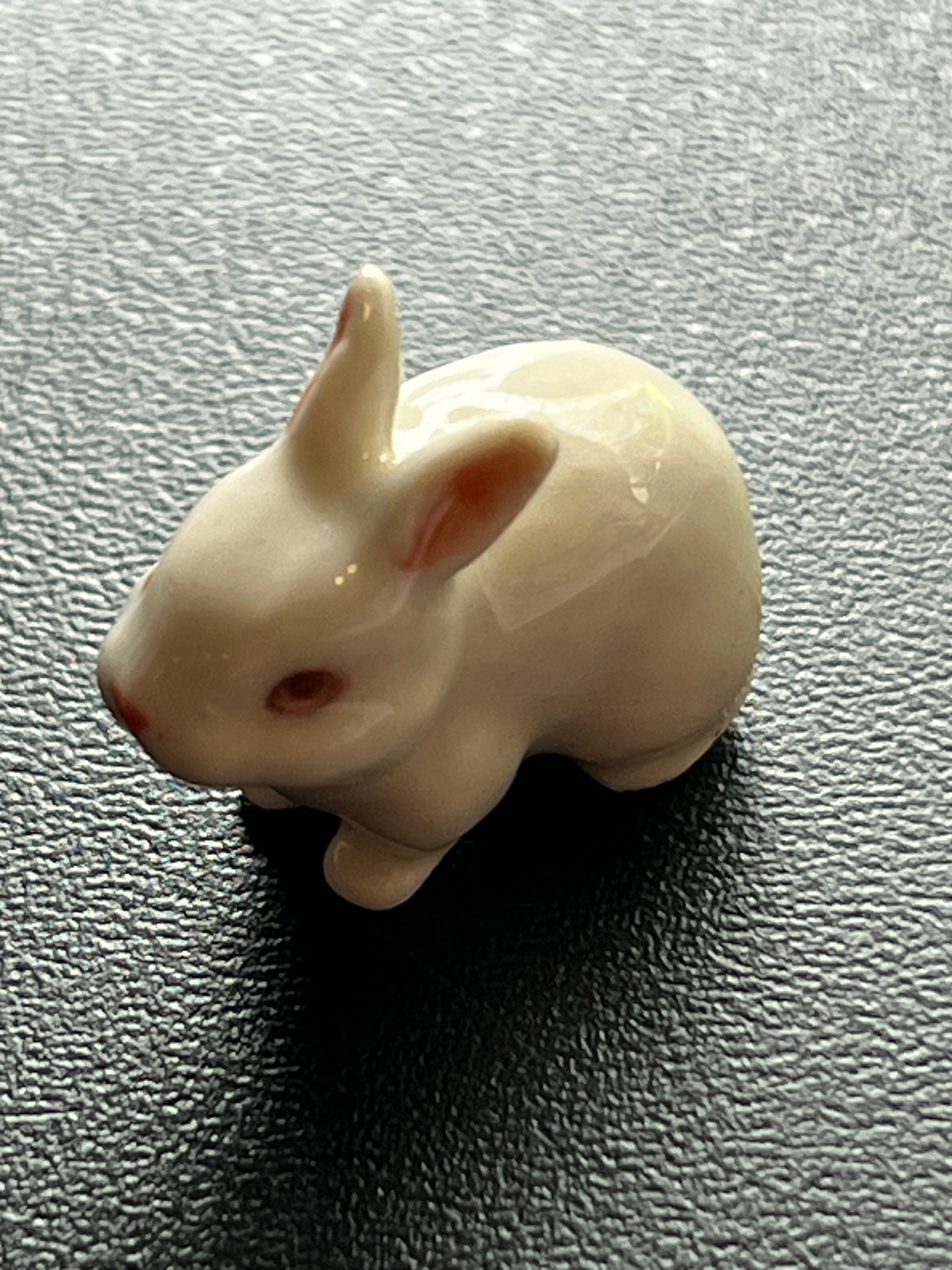 Miniature Porcelain White Bunny Rabbit Mini Figurine — The Blue Bowerbird