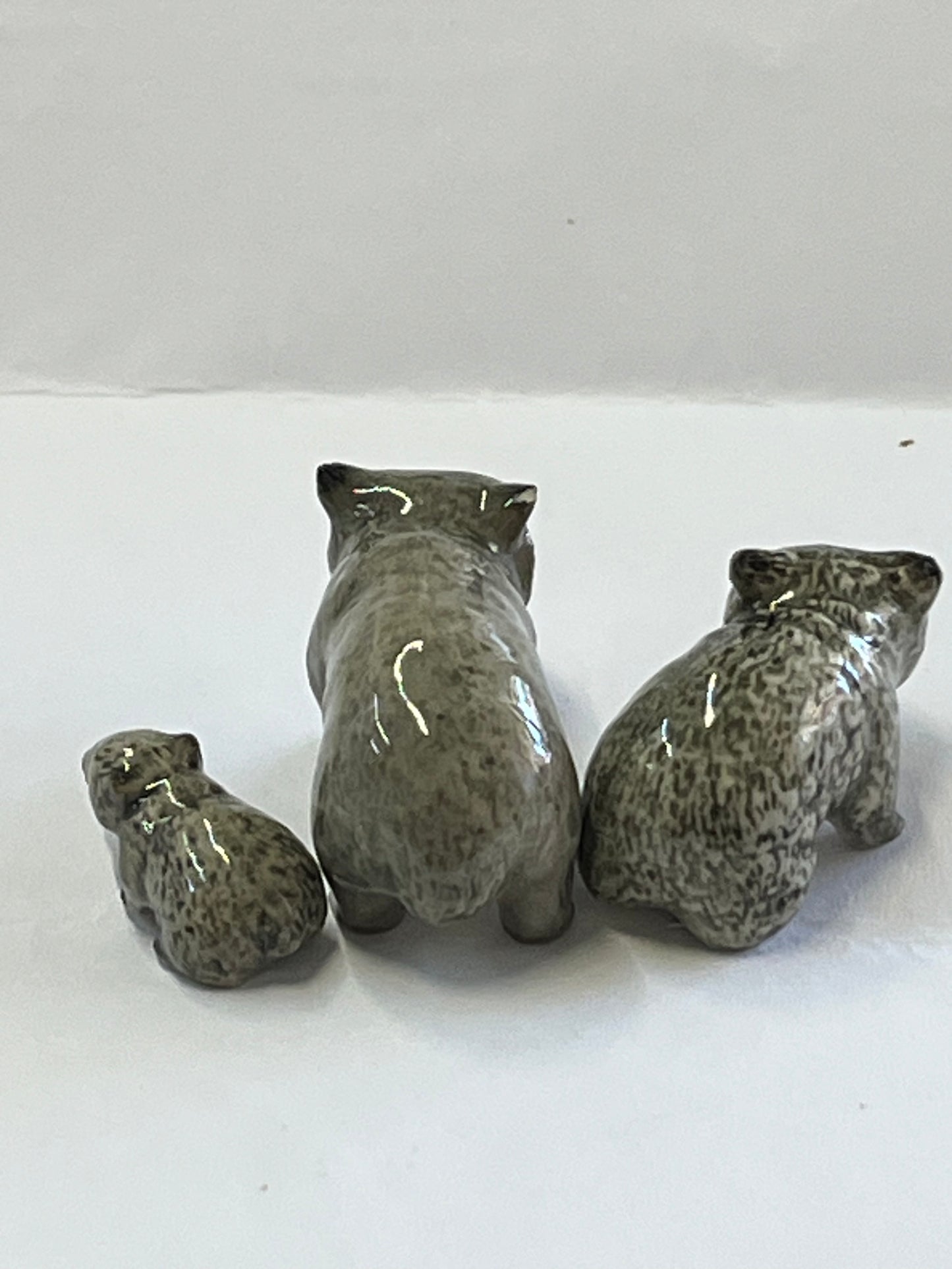 Miniature Porcelain Wombat Family (3pcs)