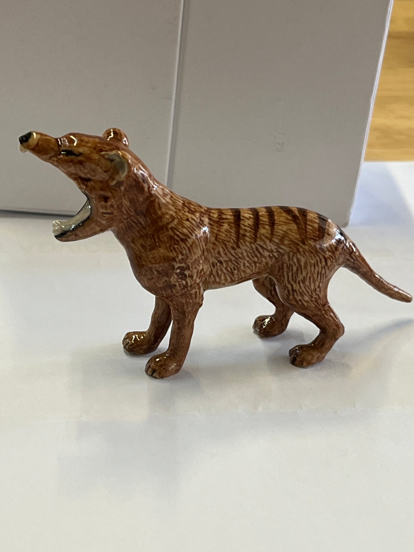 Miniature Porcelain Tasmanian Tiger Thylacine