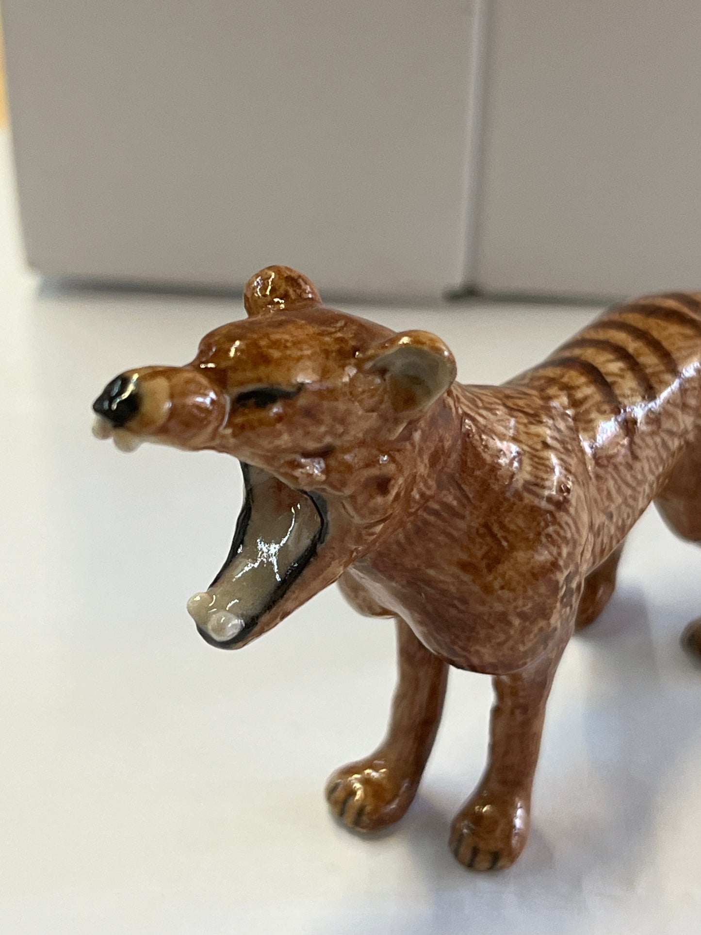 Miniature Porcelain Tasmanian Tiger Thylacine