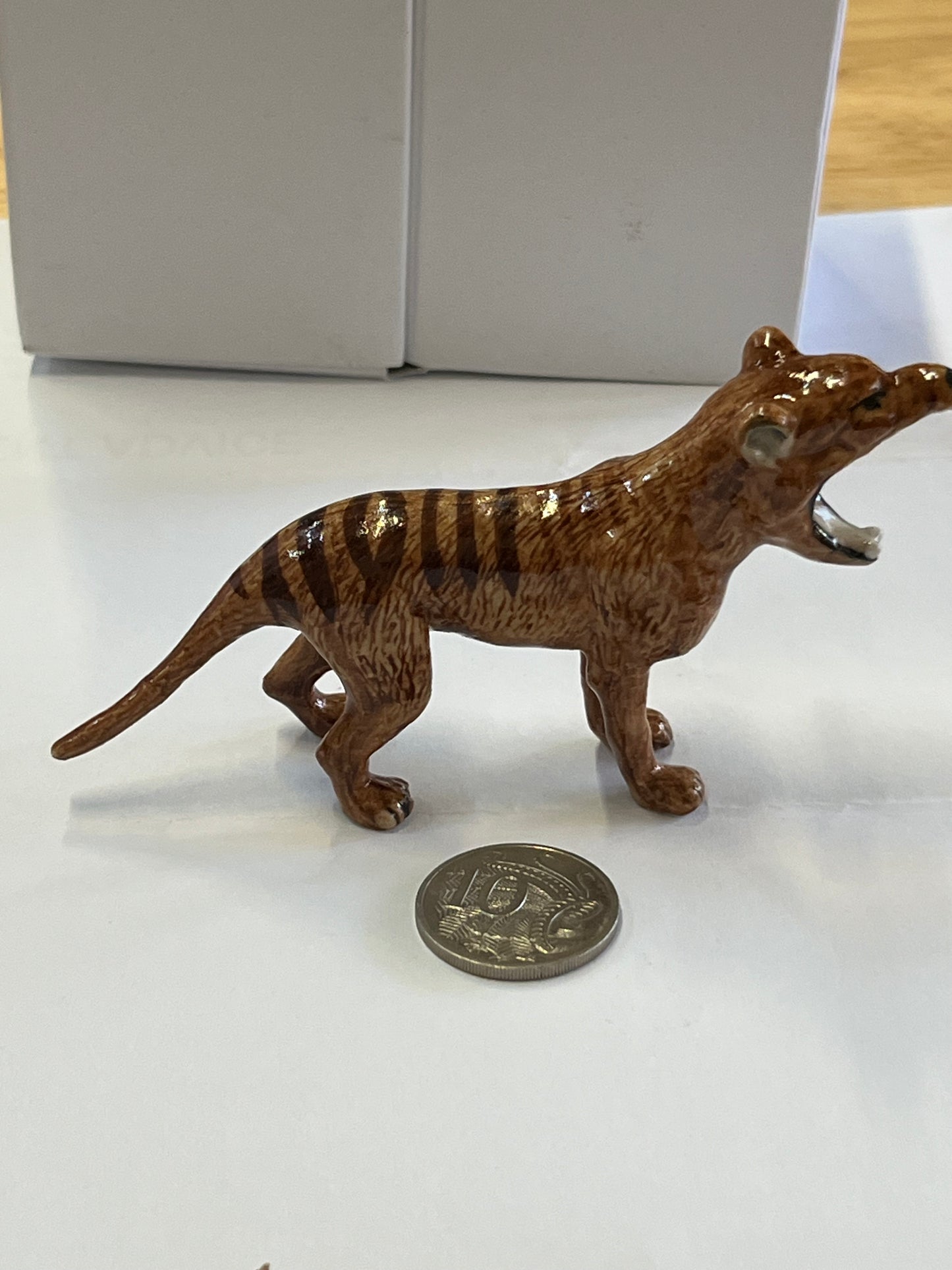 Miniature Porcelain Tasmanian Tiger Thylacine