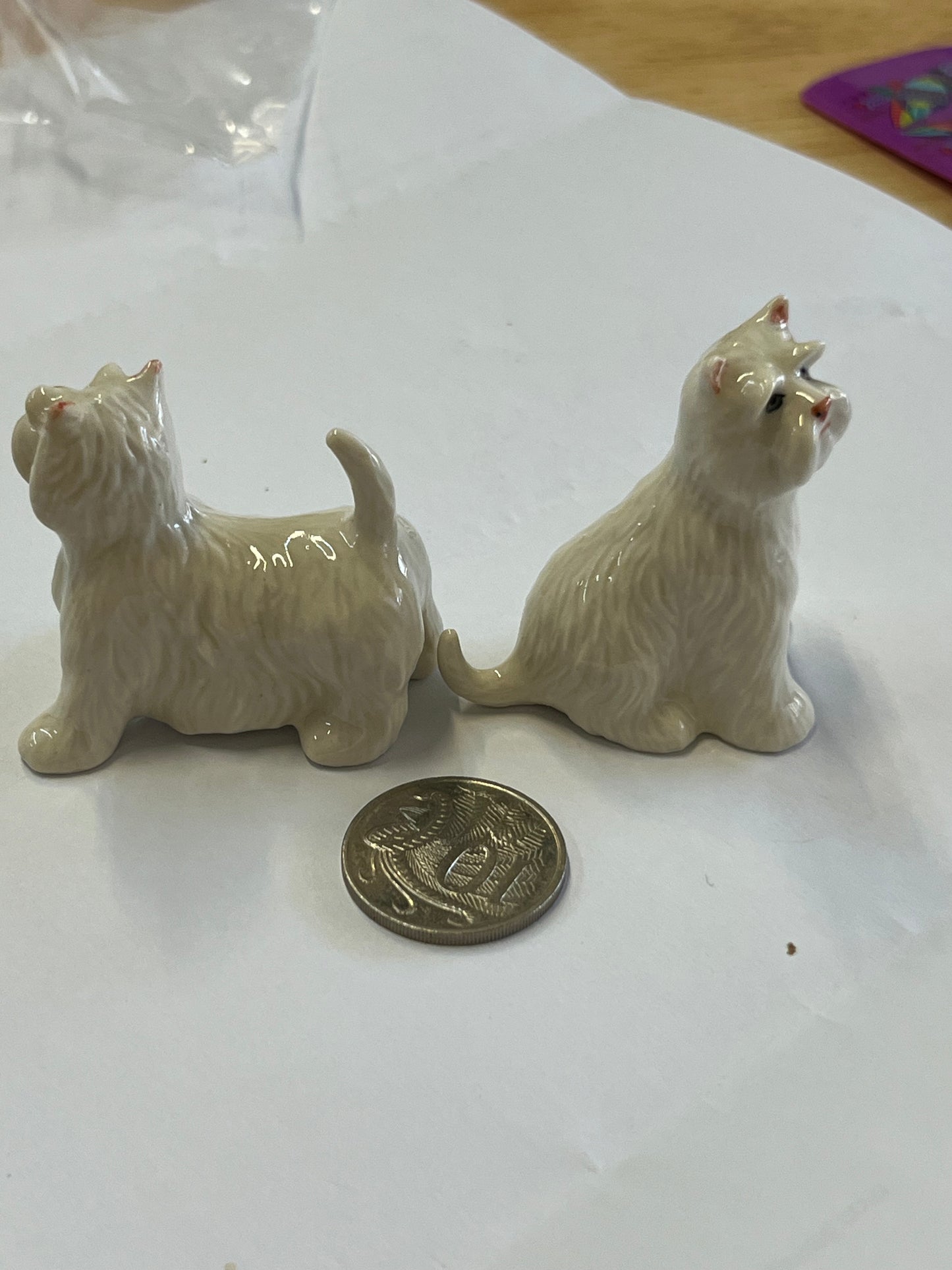 Miniature Porcelain West Highland Terriers White (2pcs)