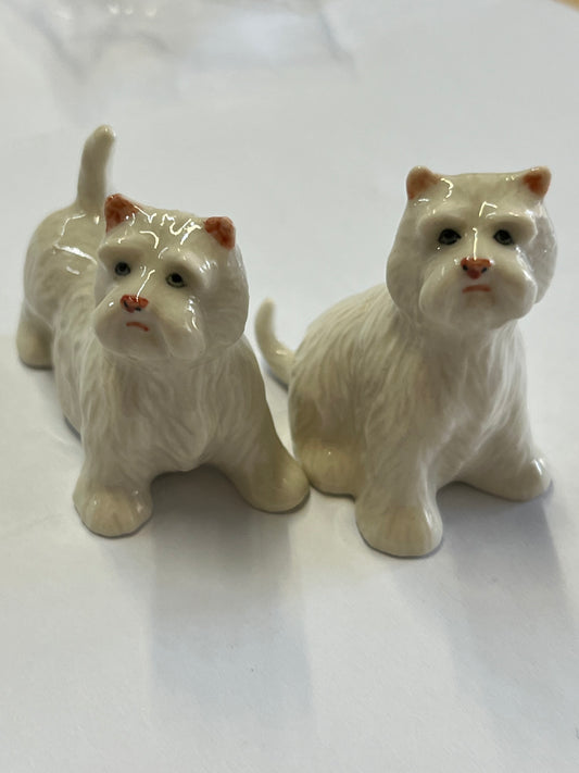 Miniature Porcelain West Highland Terriers White (2pcs)
