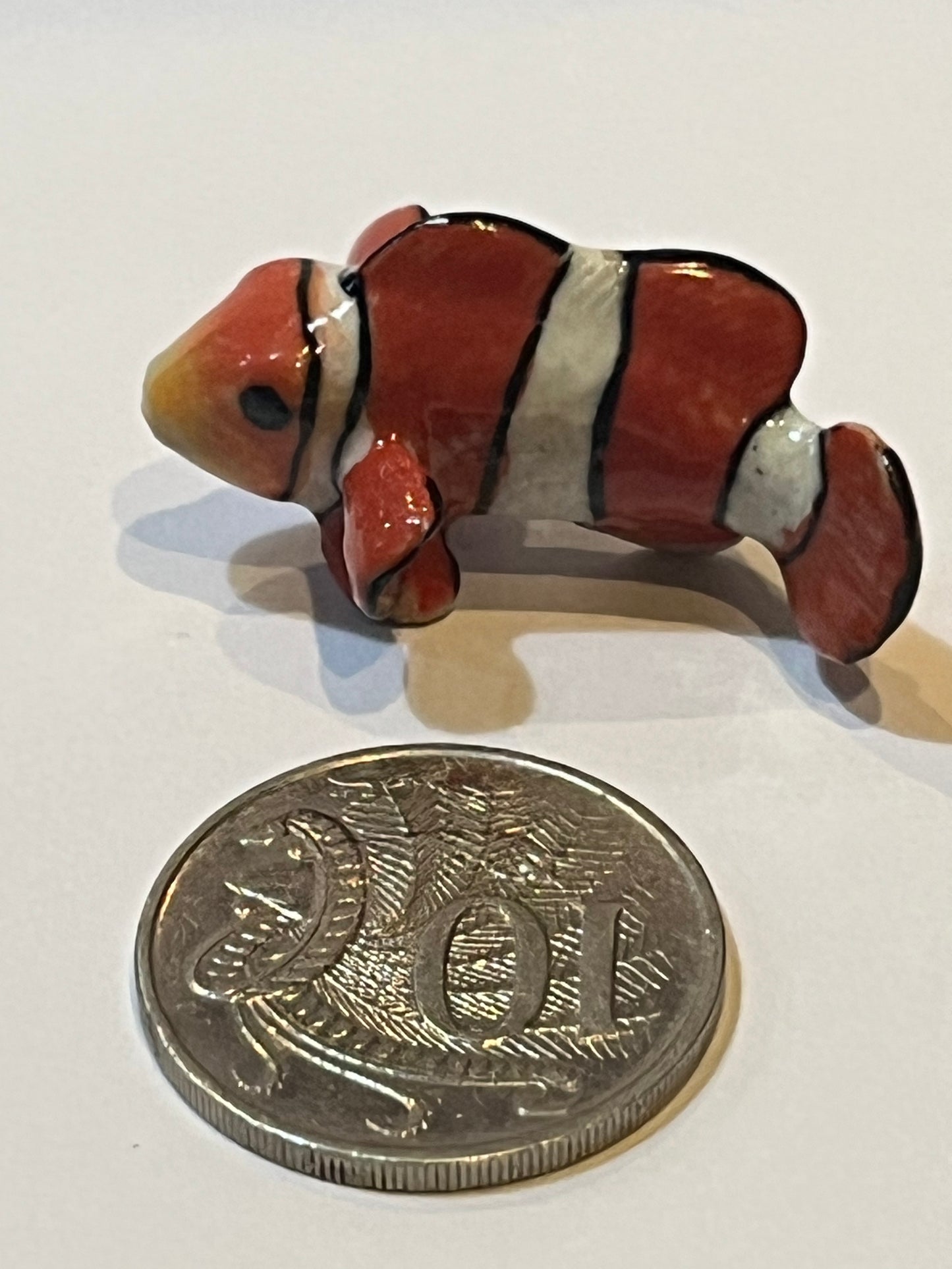 Miniature Porcelain Clownfish Nemo - Hand Painted Ocean Animal
