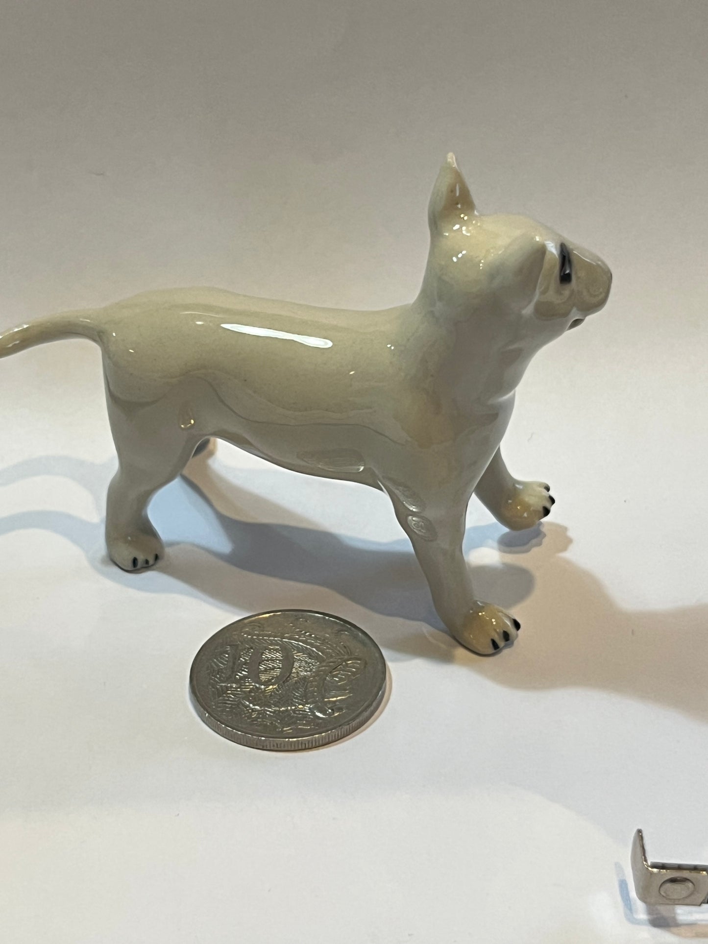 Miniature Porcelain Pit Bull Terrier Figurine