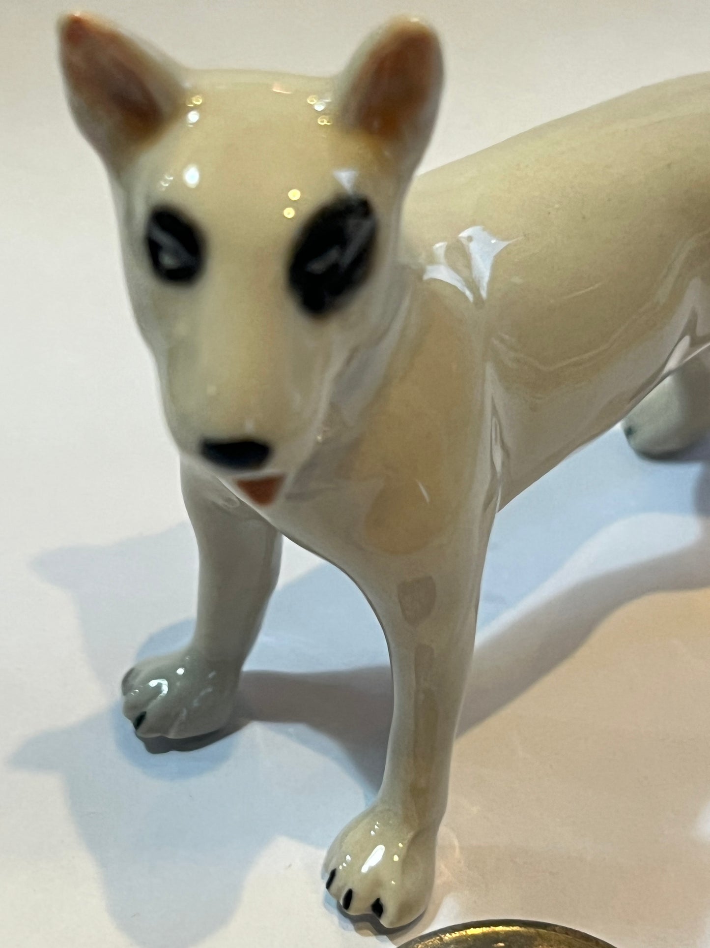 Miniature Porcelain Pit Bull Terrier Figurine