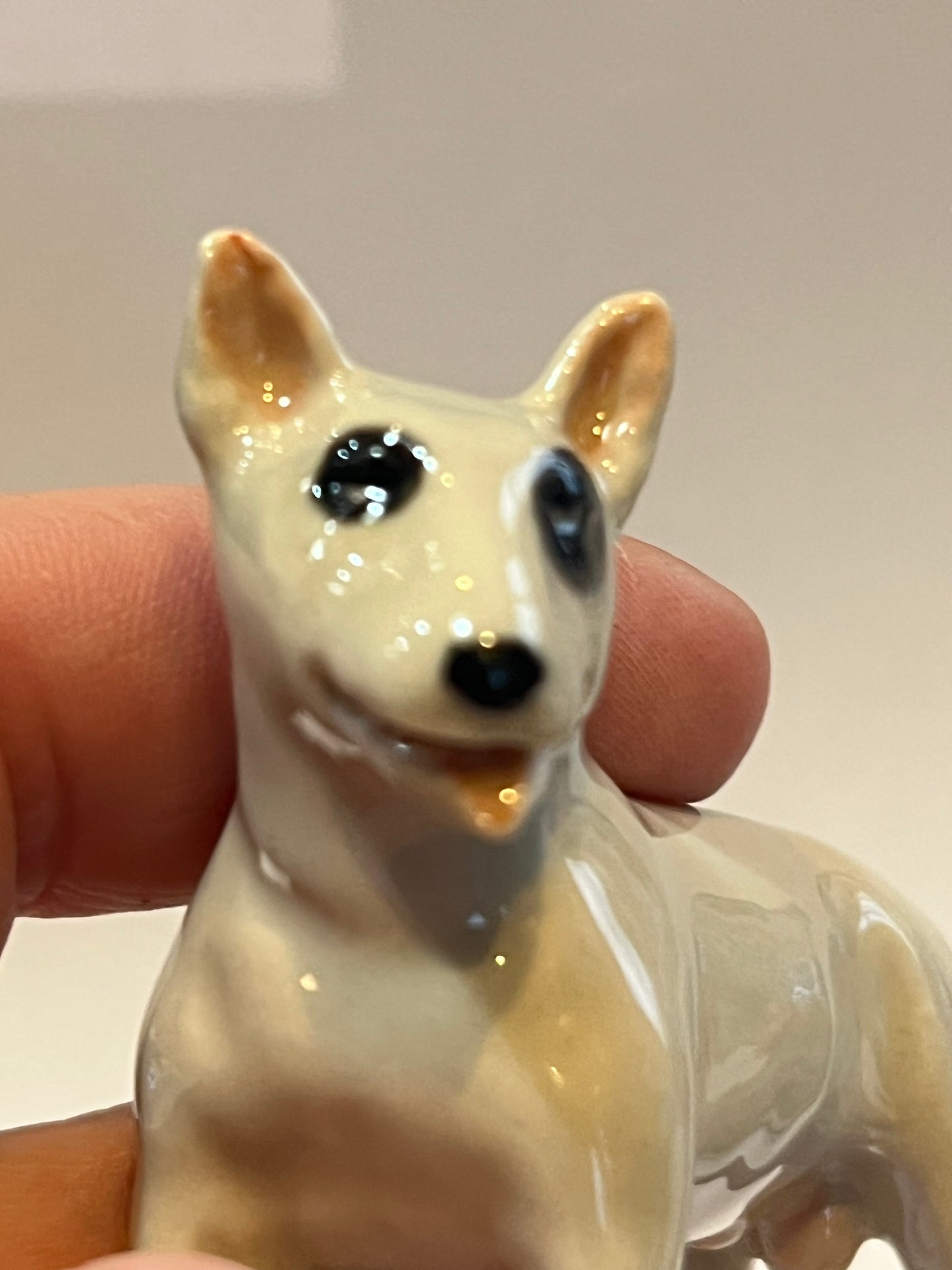 Miniature Porcelain Pit Bull Terrier Figurine