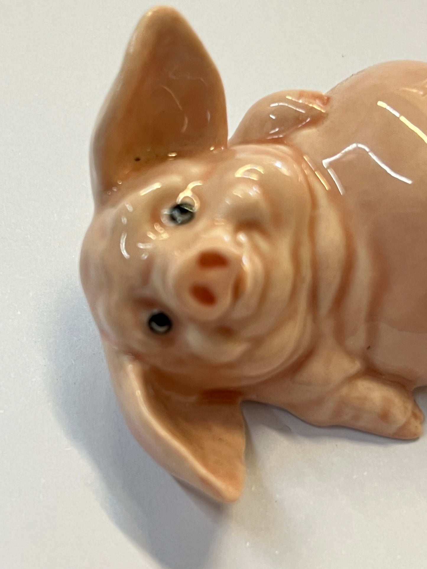 Miniature Porcelain Comical Lazy Fat Pig lying down