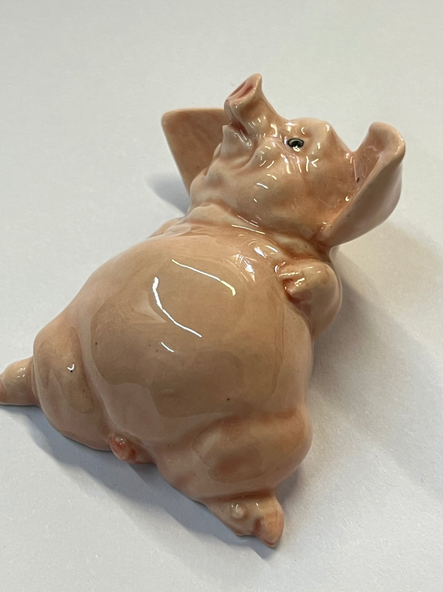 Miniature Porcelain Comical Lazy Fat Pig lying down