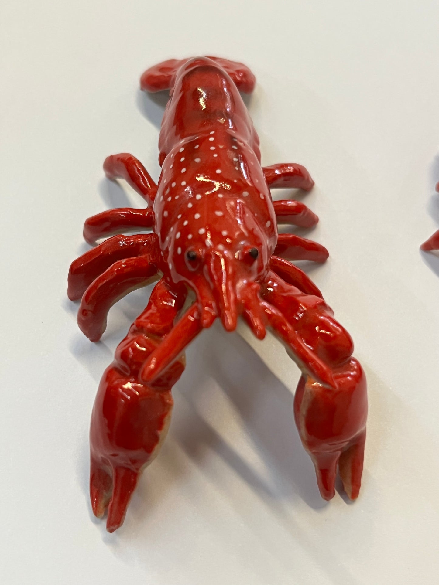 Miniature Porcelain Lobster / Crayfish Figurines Set of 2 Large