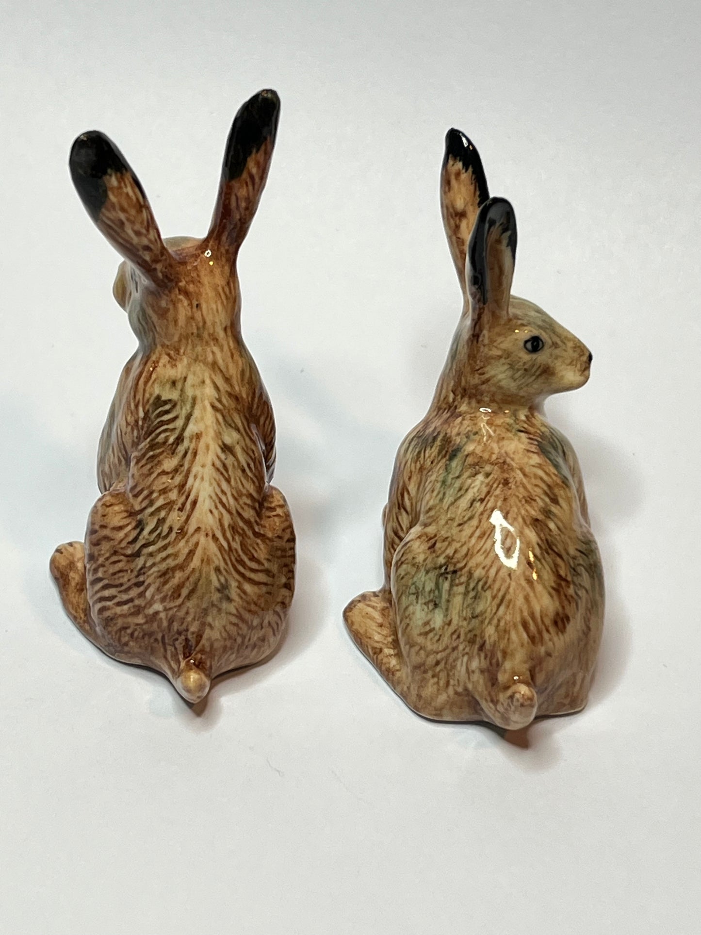 Miniature Porcelain Hare & Rabbit Figurines Set