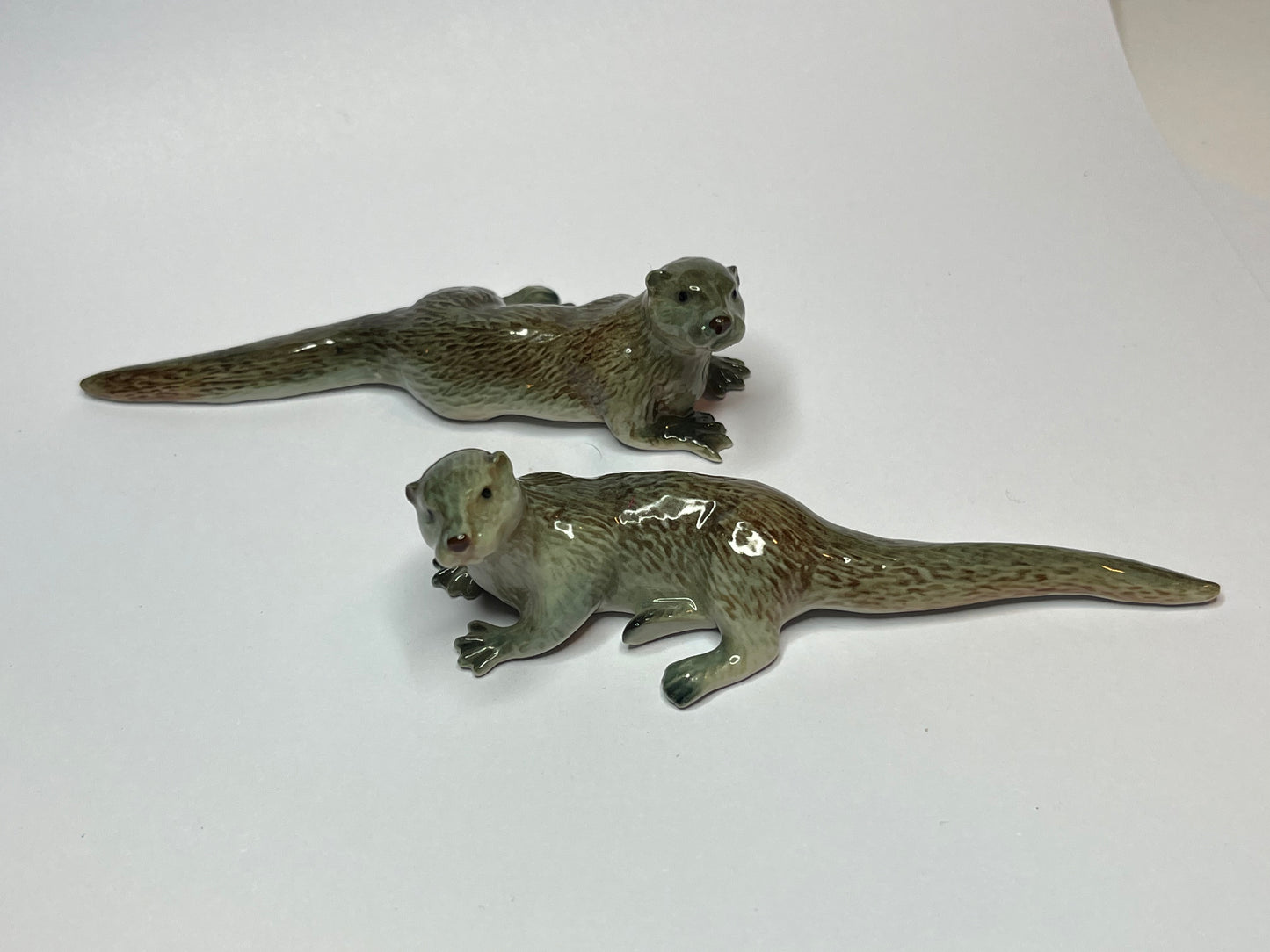 Miniature Porcelain Otter Set 2pcs