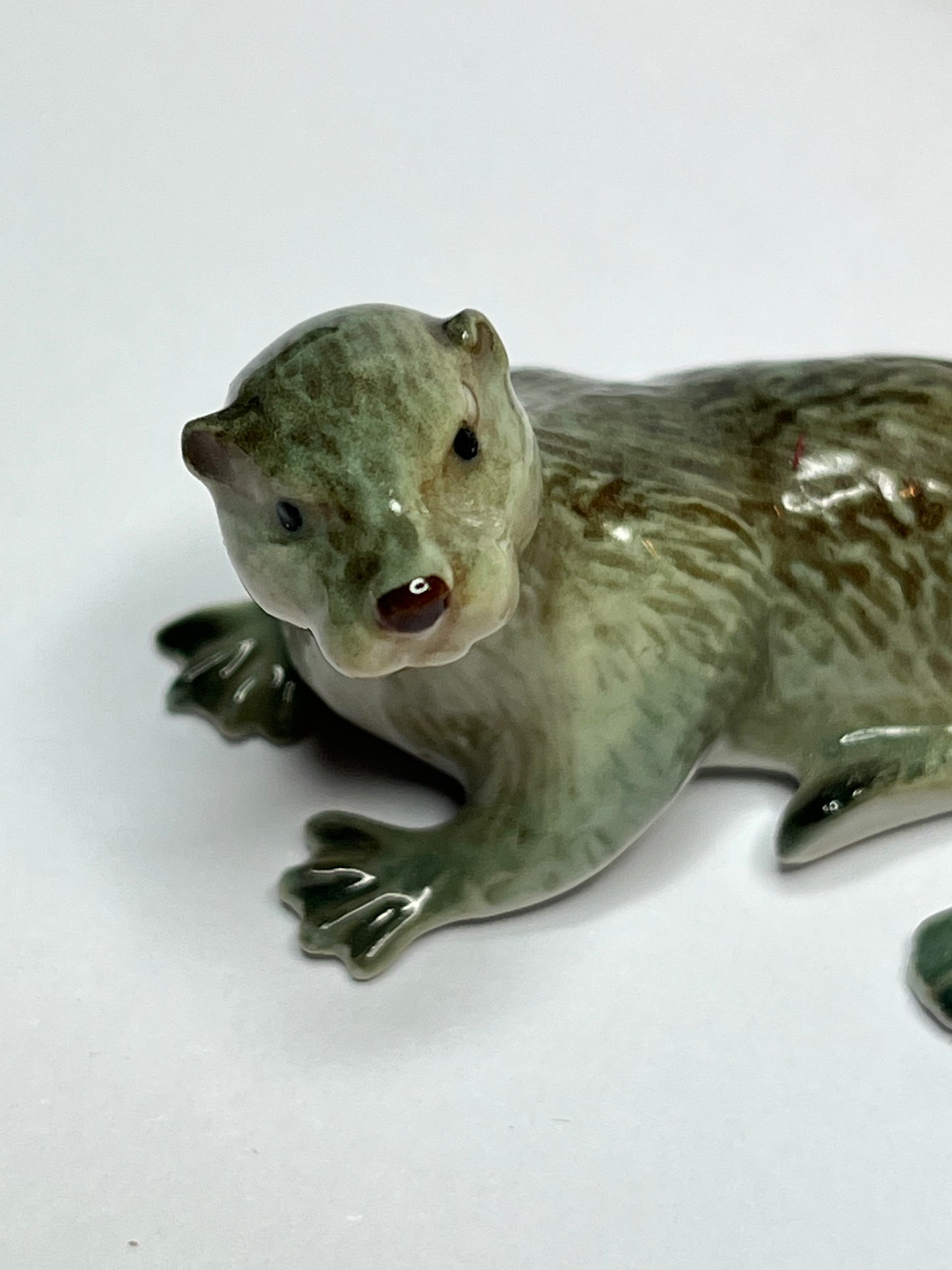 Miniature Porcelain Otter Set 2pcs