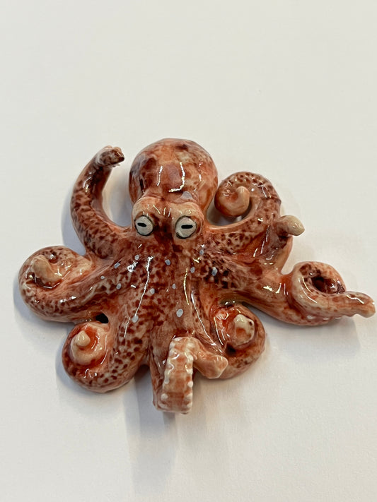 Miniature Porcelain Octopus Figurine