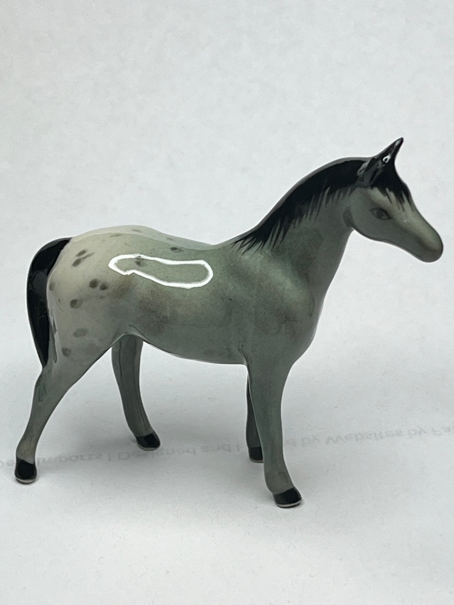 Miniature Grey Spotted Appaloosa Horse Porcelain Figurine