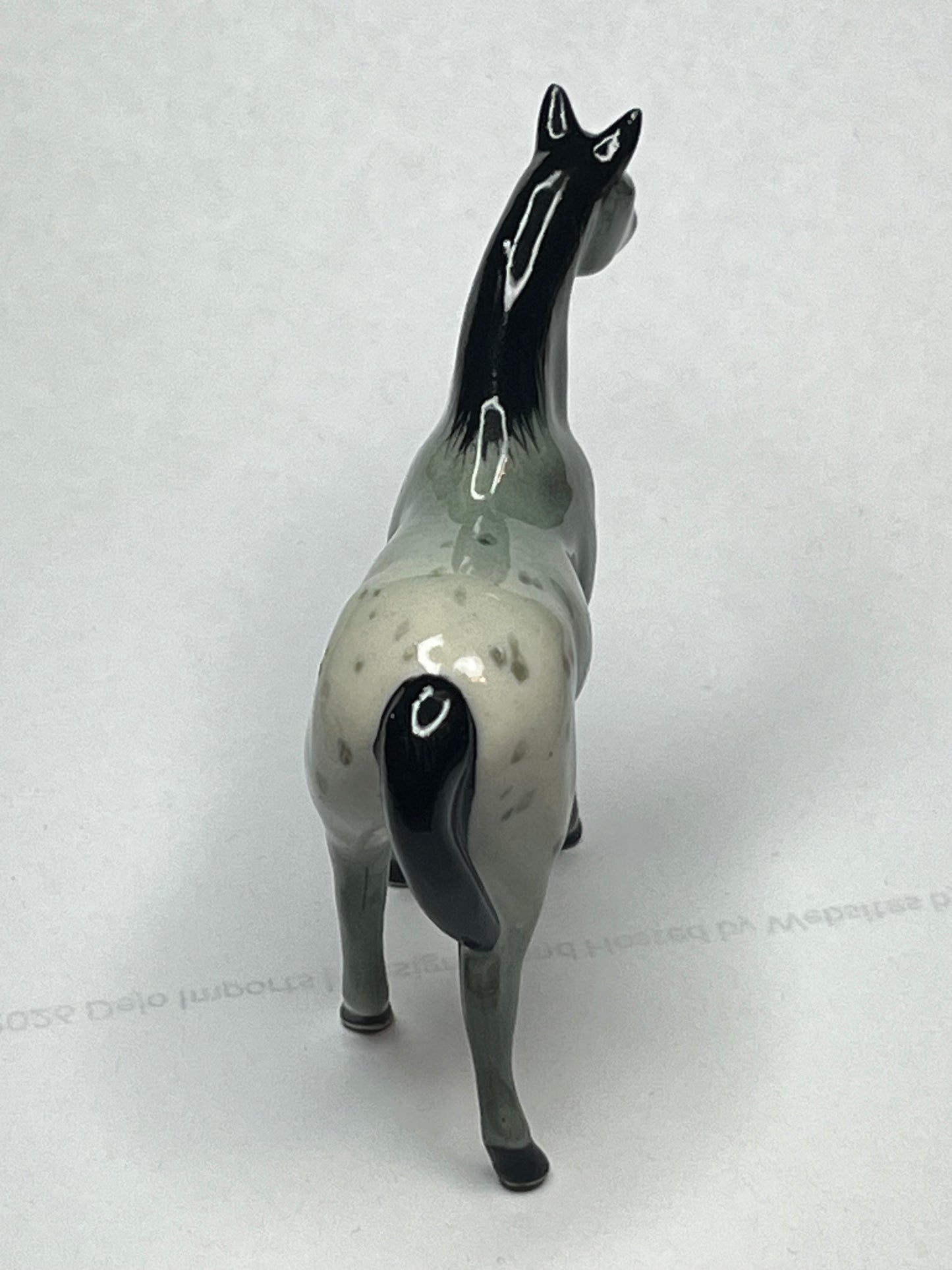 Miniature Grey Spotted Appaloosa Horse Porcelain Figurine