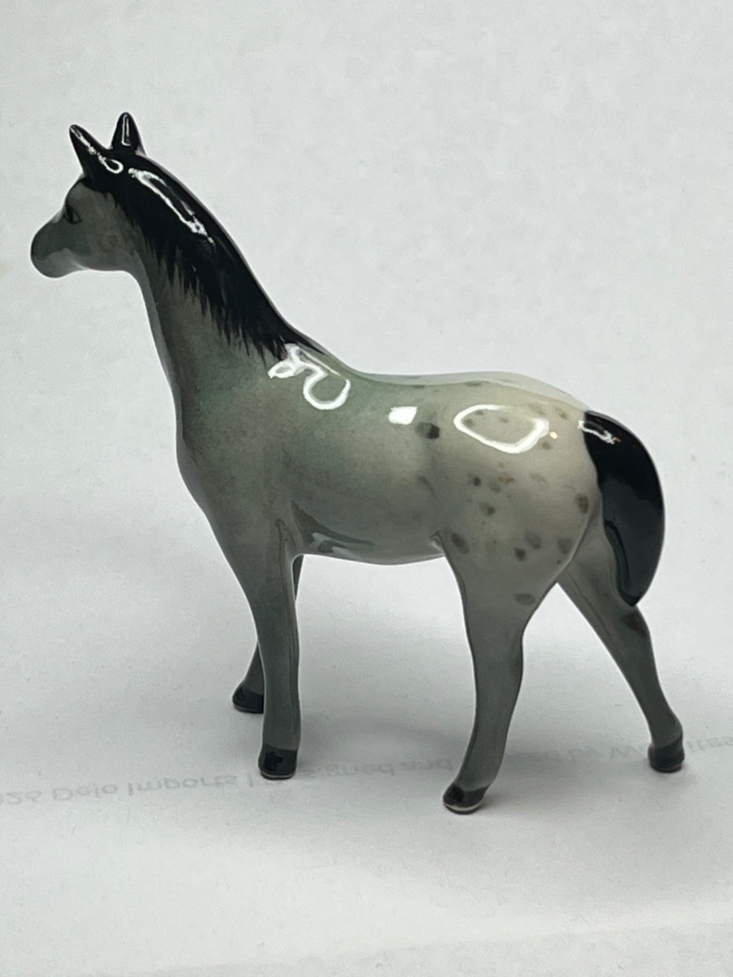 Miniature Grey Spotted Appaloosa Horse Porcelain Figurine