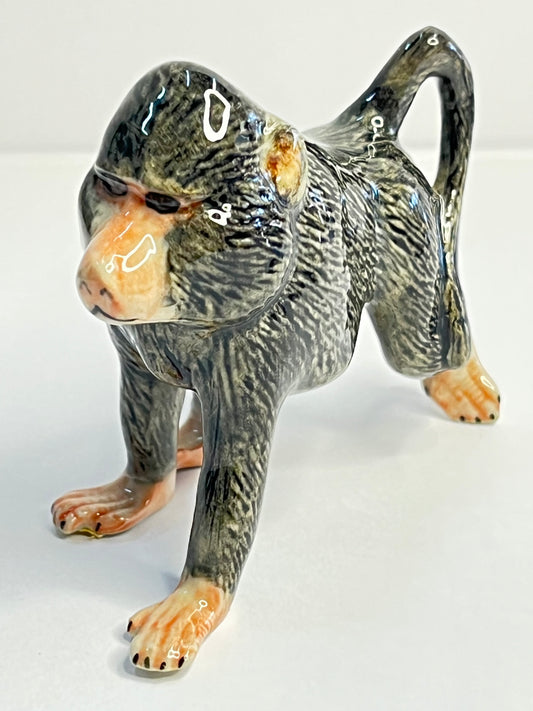Miniature Porcelain Baboon Monkey Figurine