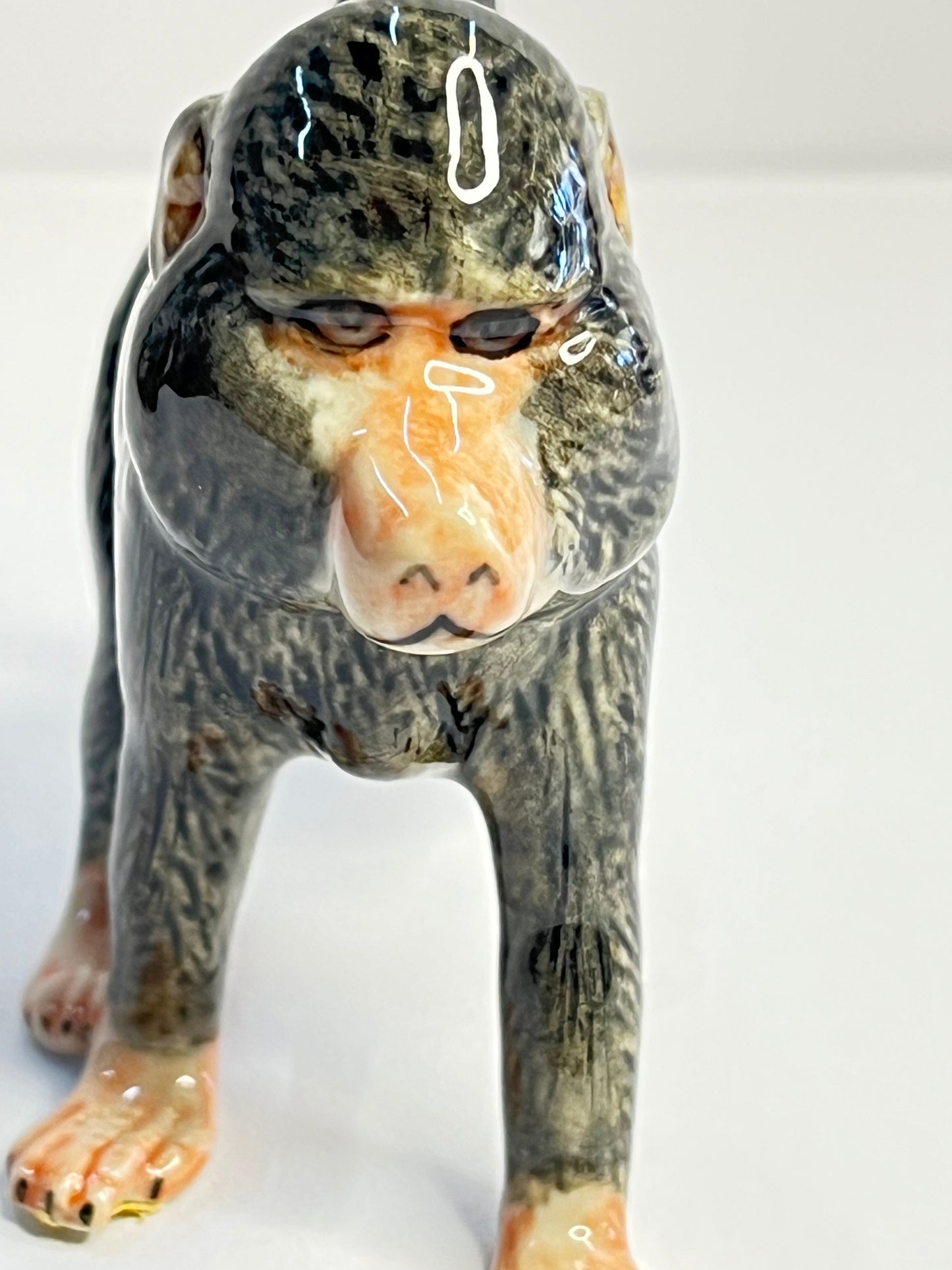 Miniature Porcelain Baboon Monkey Figurine