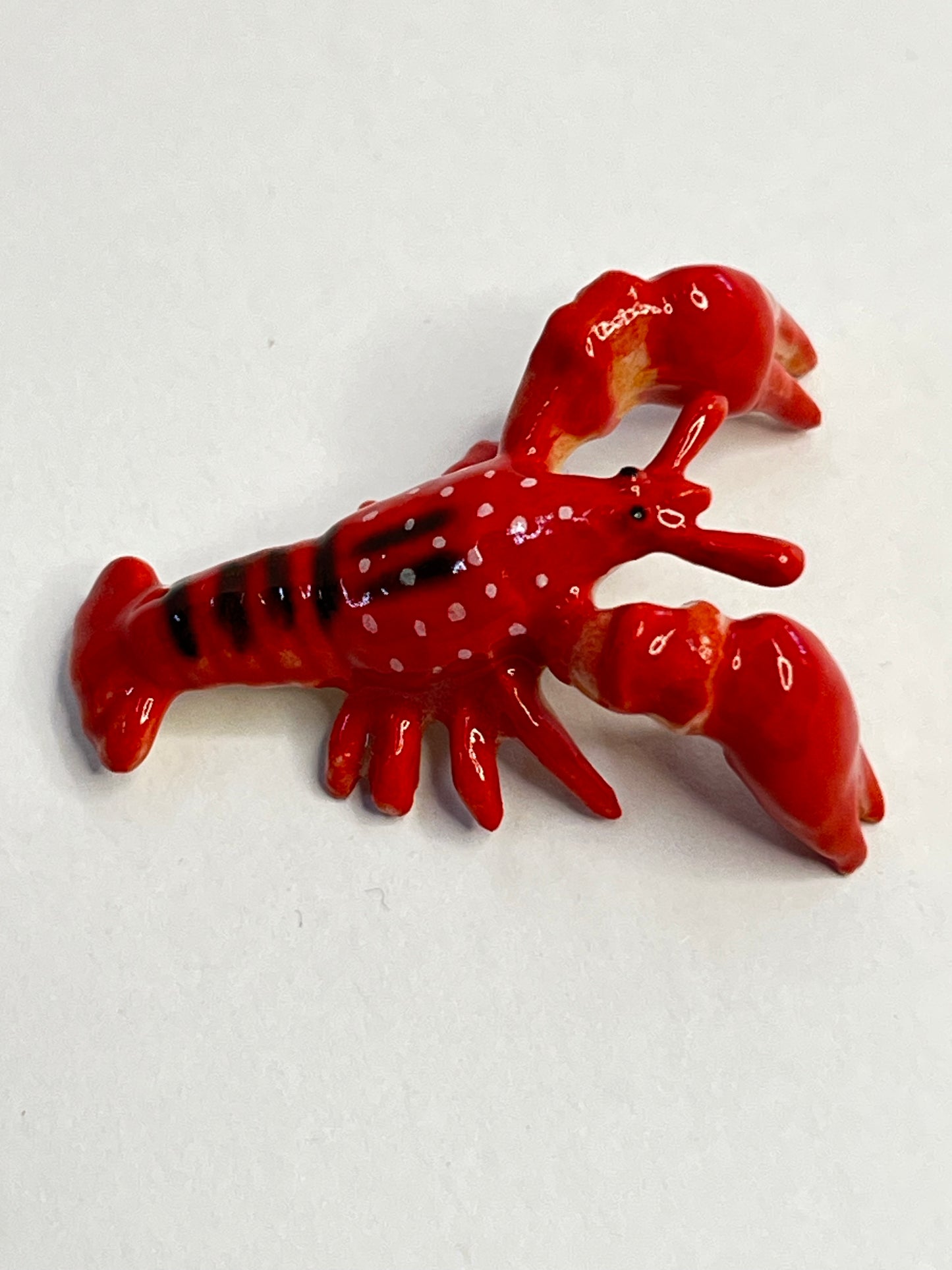 Miniature Porcelain Lobster Set Figurines 2pcs Medium