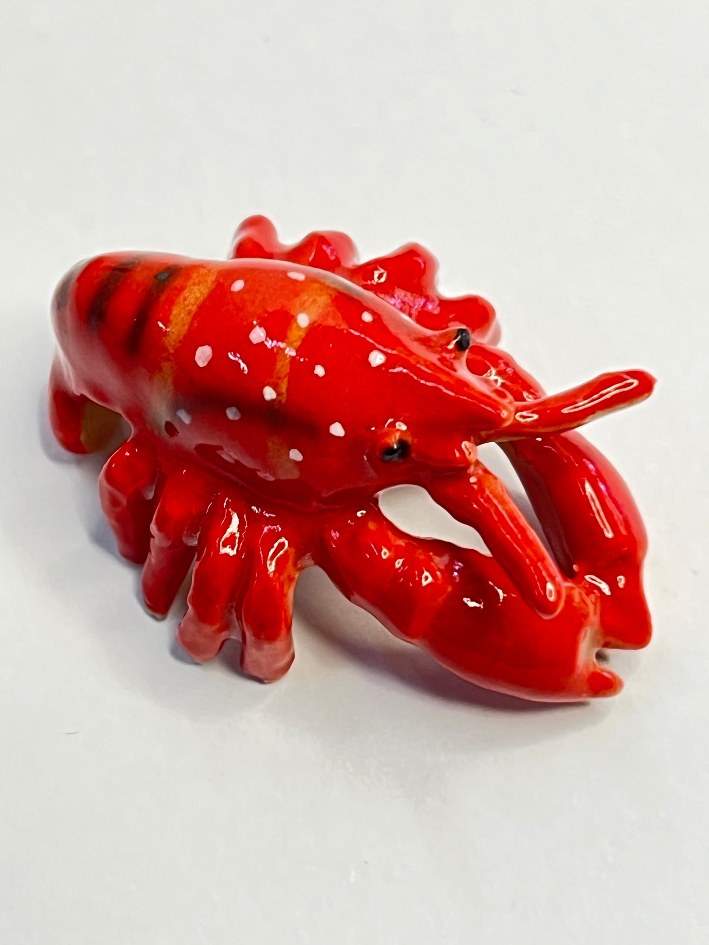 Miniature Porcelain Lobster Set Figurines 2pcs Medium