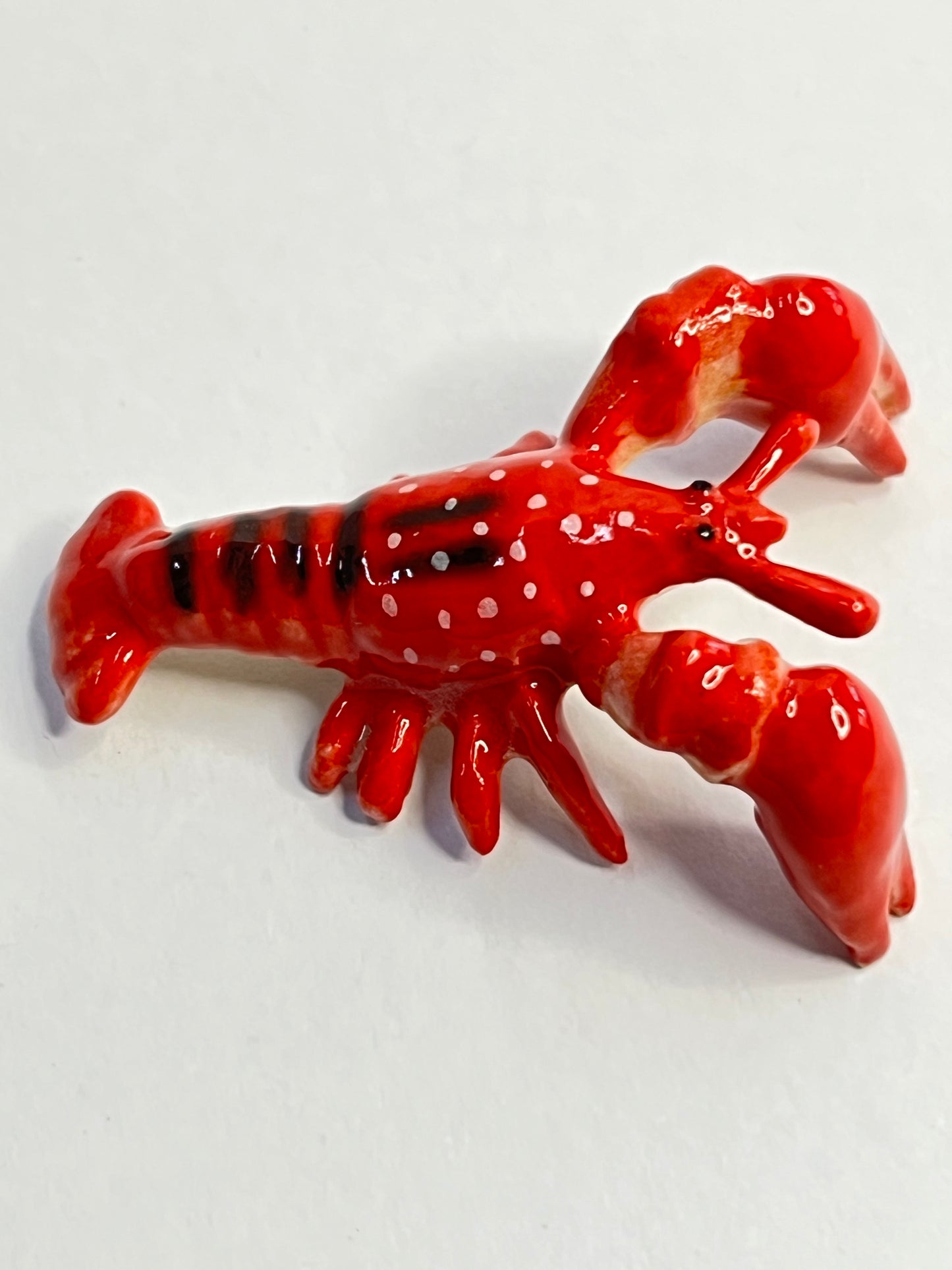 Miniature Porcelain Lobster Set Figurines 2pcs Medium