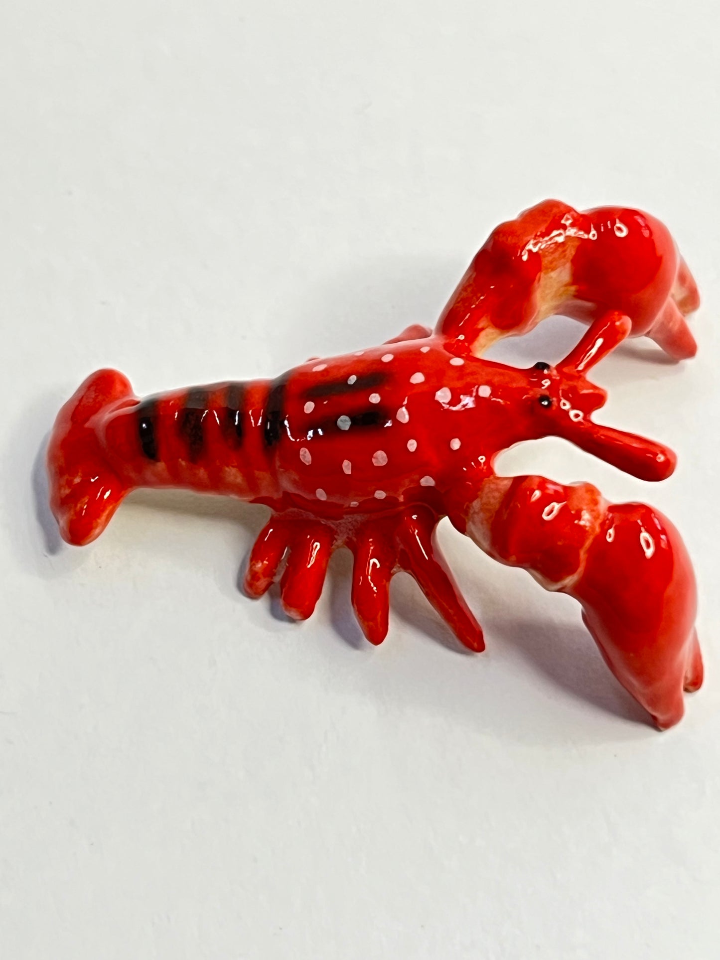Miniature Porcelain Lobster Set Figurines 2pcs Medium