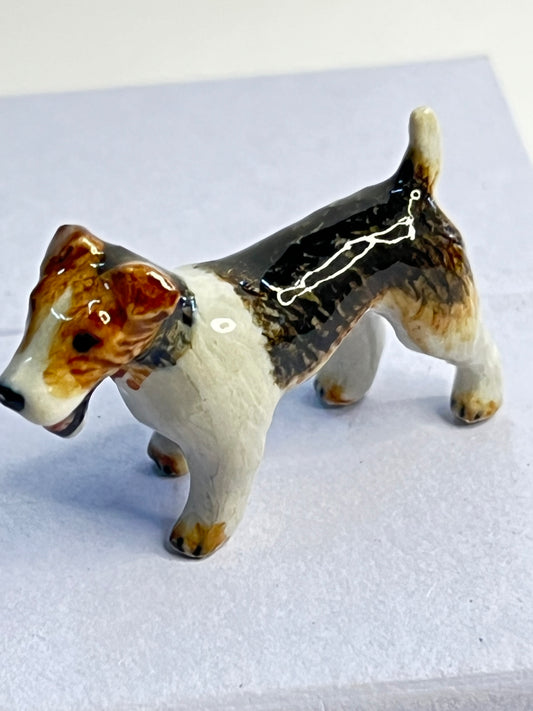 Miniature Porcelain Wire Fox Terrier Figurine (Mini)