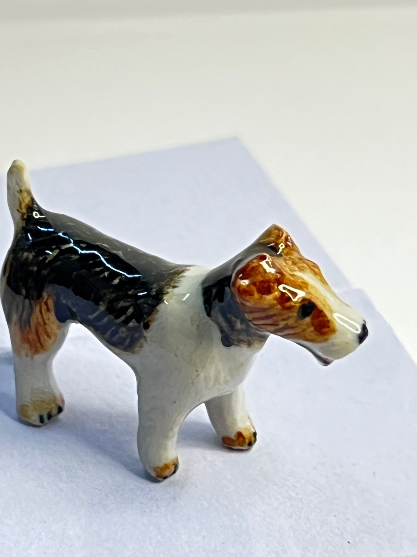 Miniature Porcelain Wire Fox Terrier Figurine (Mini)