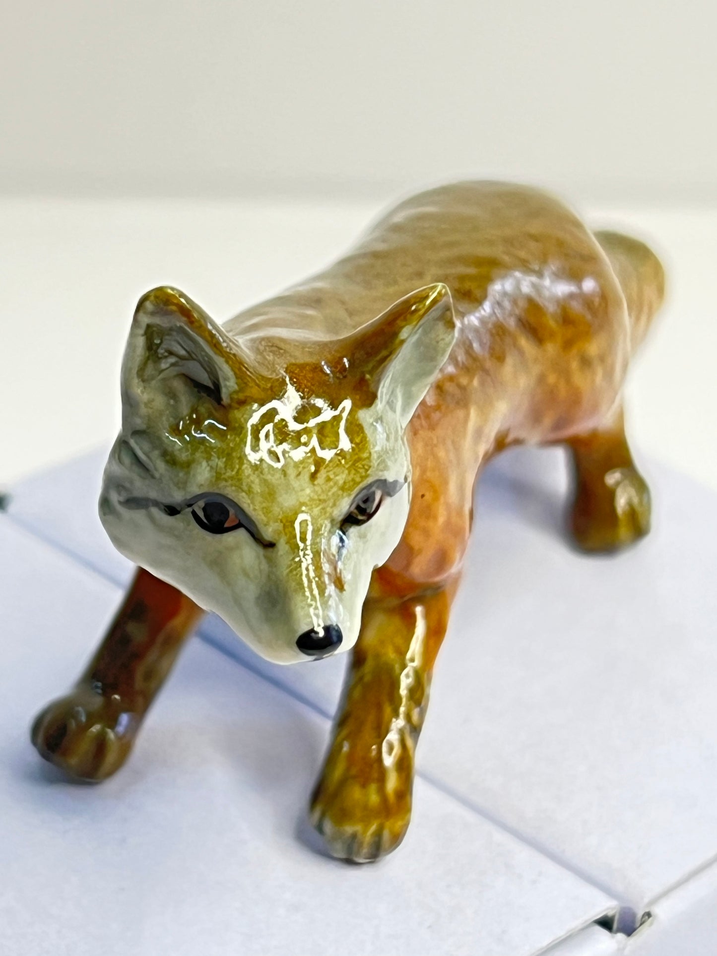 Miniature Porcelain Red Fox Standing Figurine