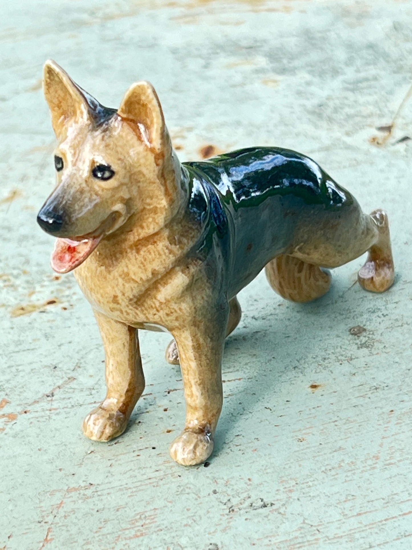 Miniature Porcelain German Shepherd Figurine