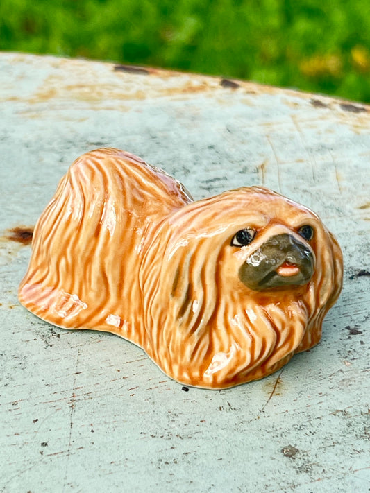 Miniature Porcelain Dog Figurine Pekingese