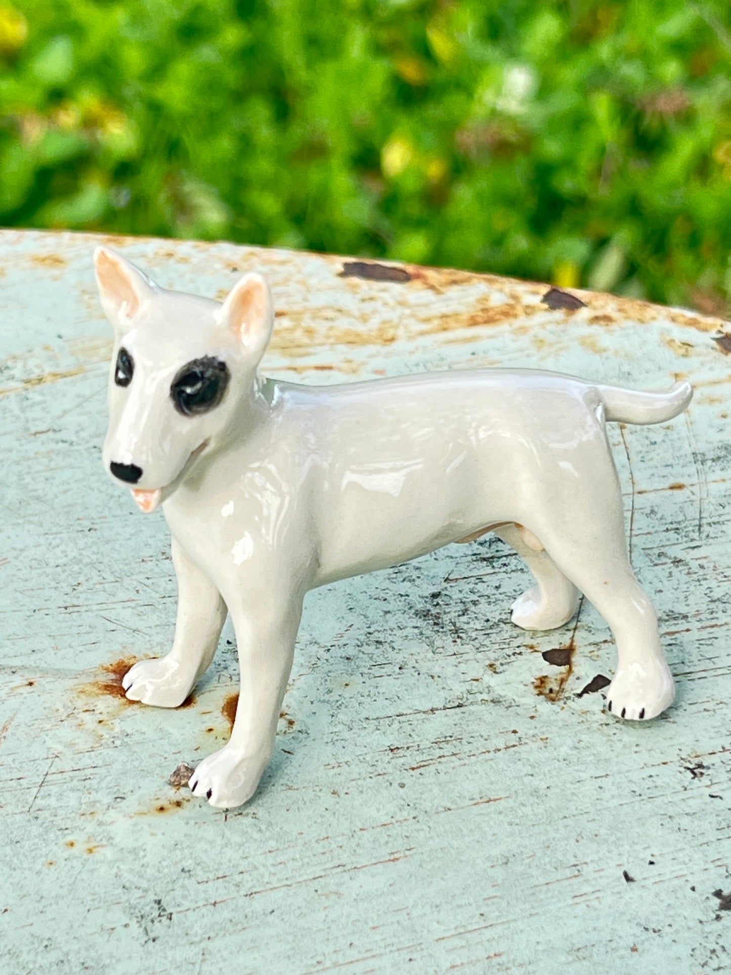 Miniature Porcelain Pit Bull Terrier Figurine