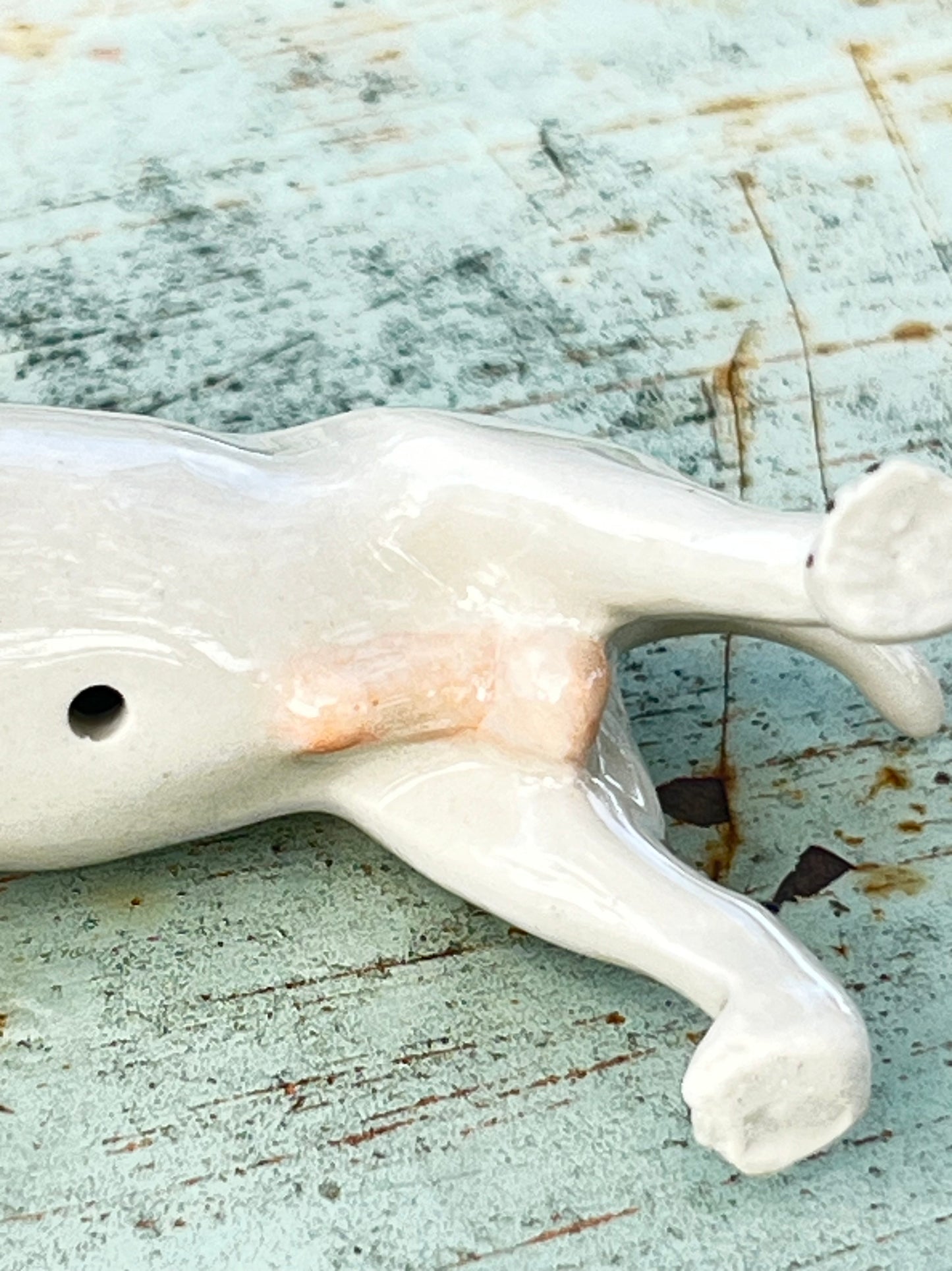 Miniature Porcelain Pit Bull Terrier Figurine