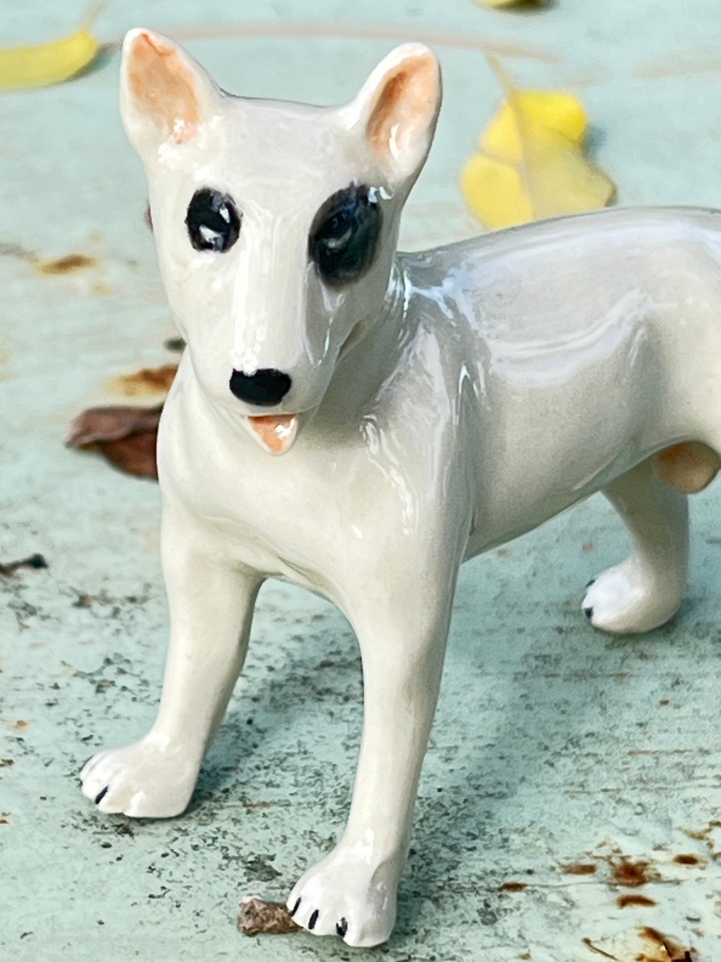 Miniature Porcelain Pit Bull Terrier Figurine