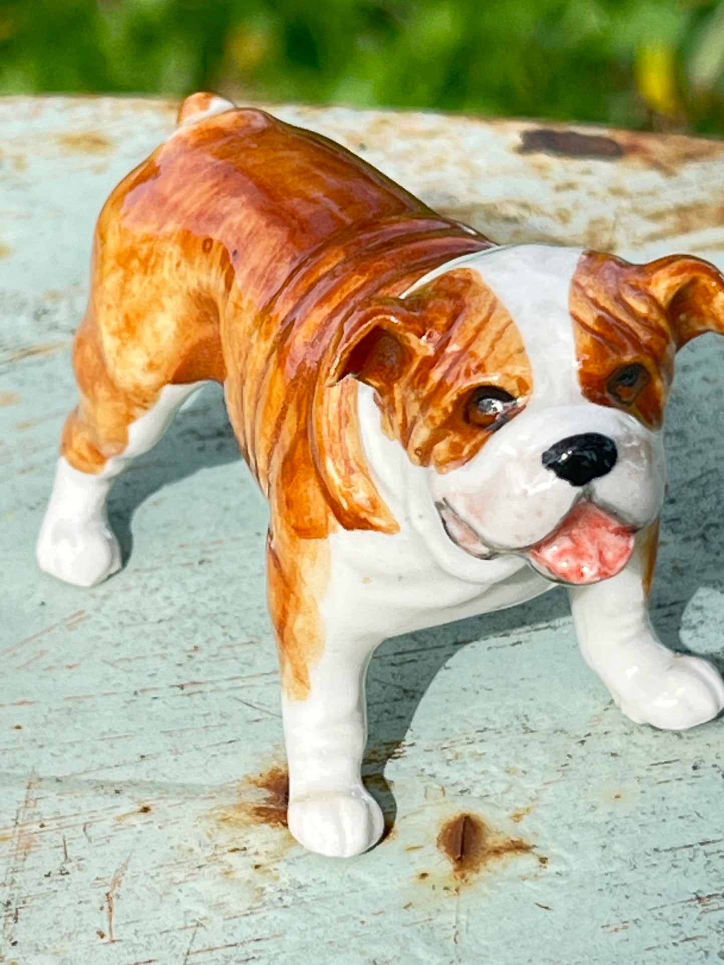 Miniature Porcelain Dog Figurine British Bulldog Dog Breed
