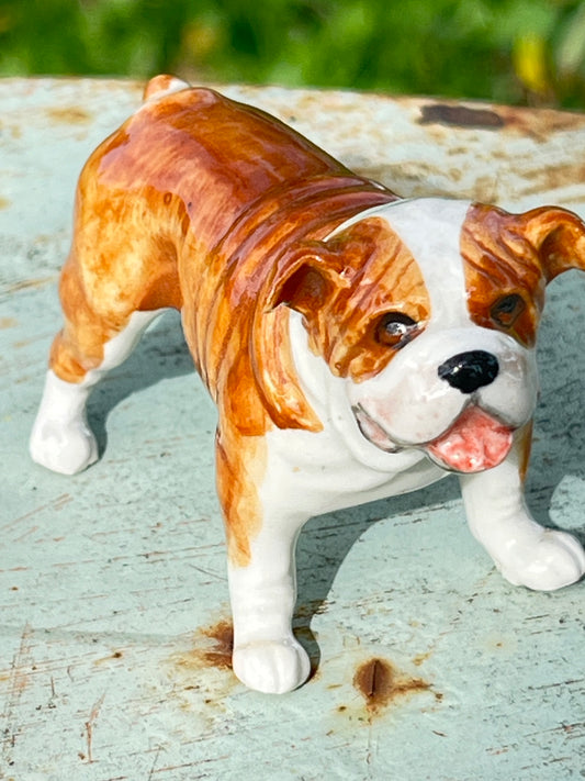Miniature Porcelain Dog Figurine British Bulldog Dog Breed
