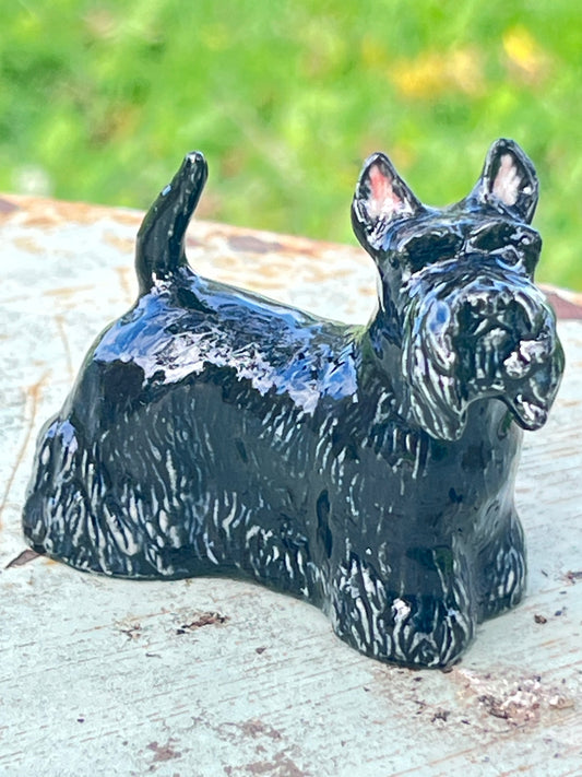 Miniature Porcelain Black Scottish Terrier Scottie