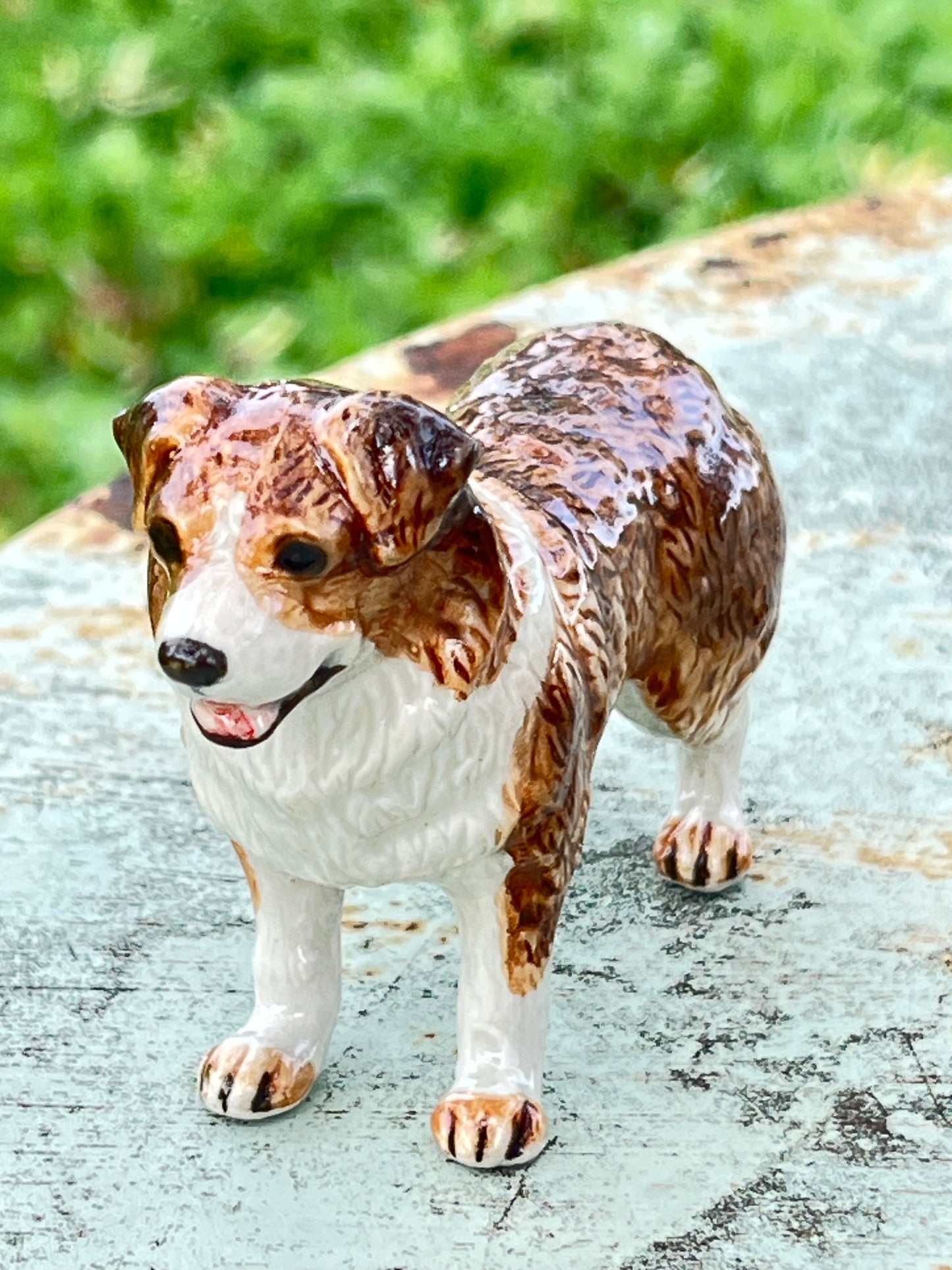 Miniature Porcelain Australian Shepherd Figurine