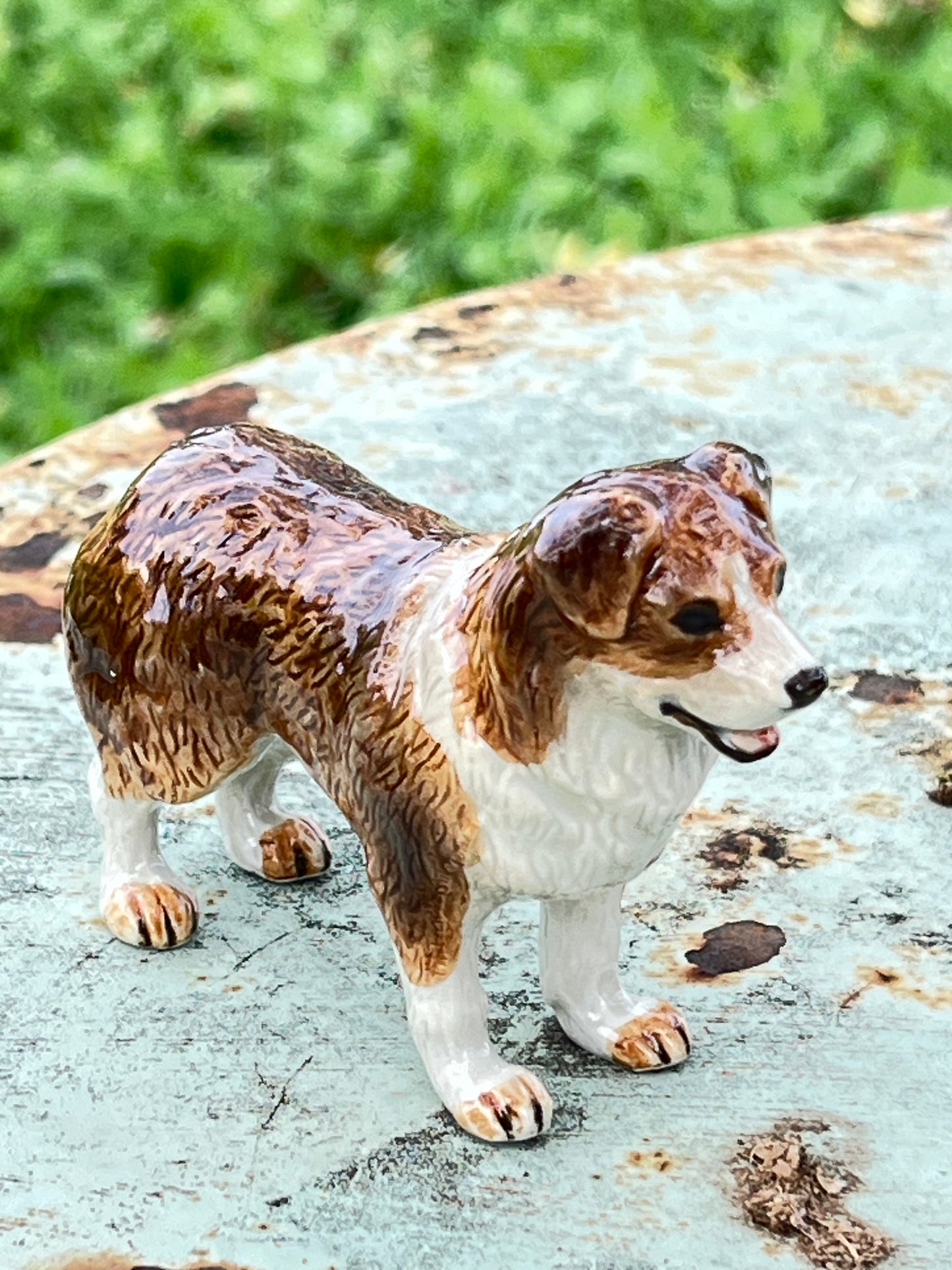 Miniature Porcelain Australian Shepherd Figurine