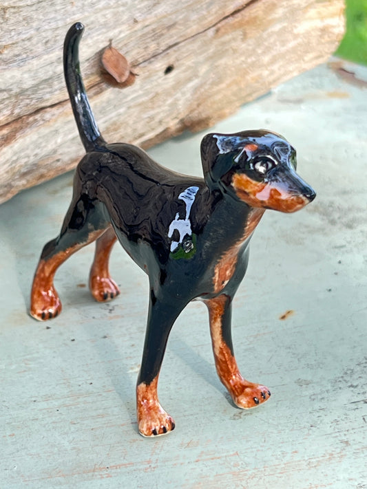 Miniature Porcelain Doberman Dog Figurine