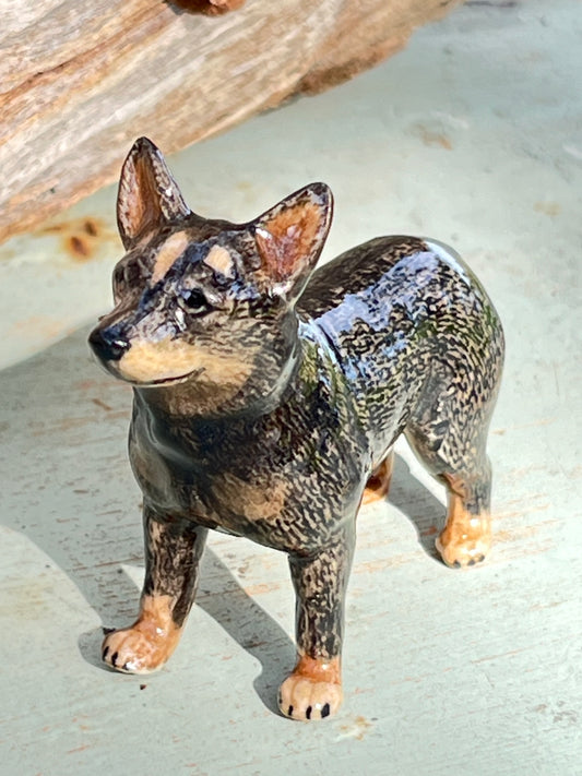 Miniature Porcelain Australian Cattle Dog Standing Figurine