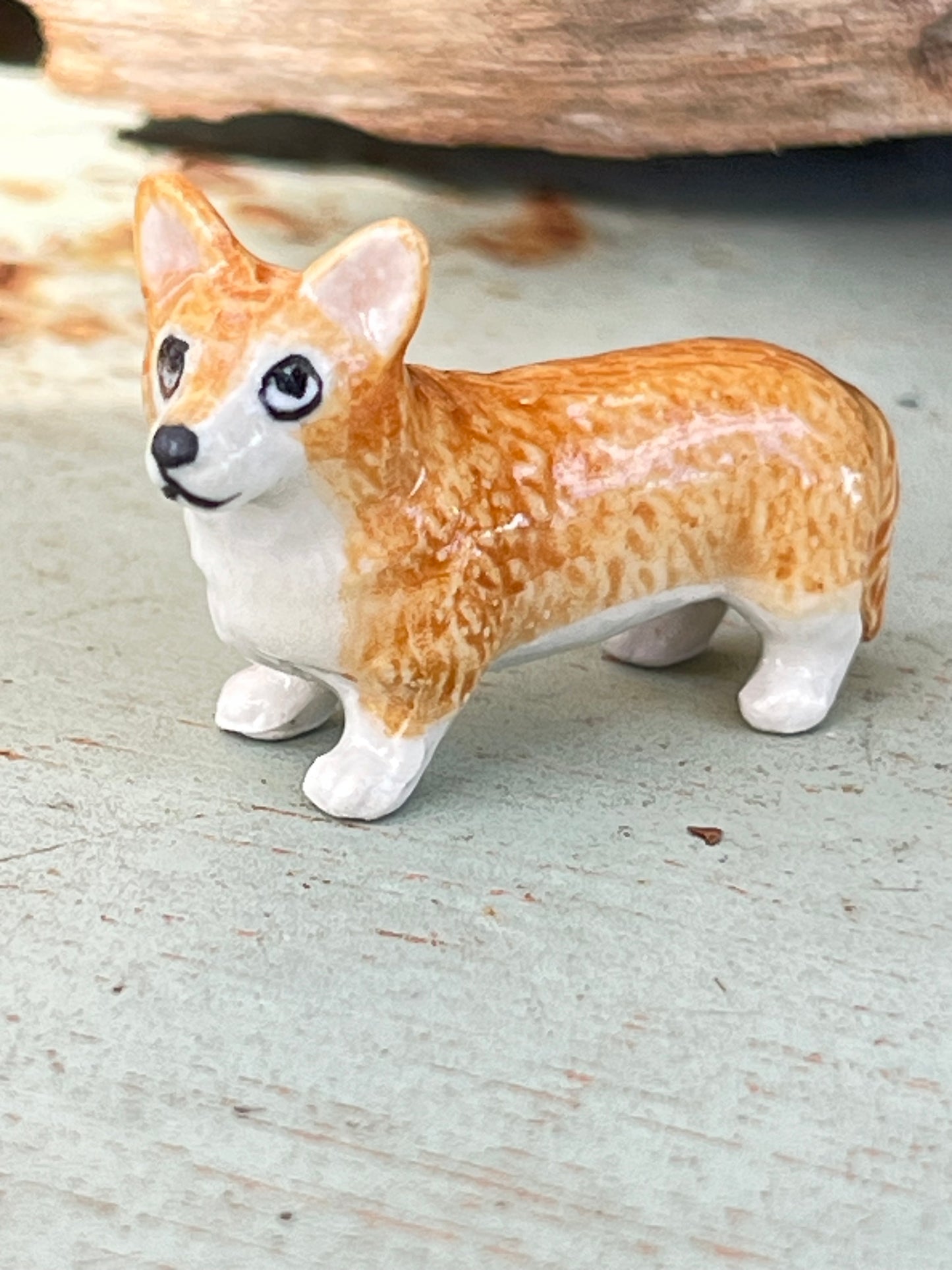 Miniature Porcelain Dog Figurine Corgi Mini