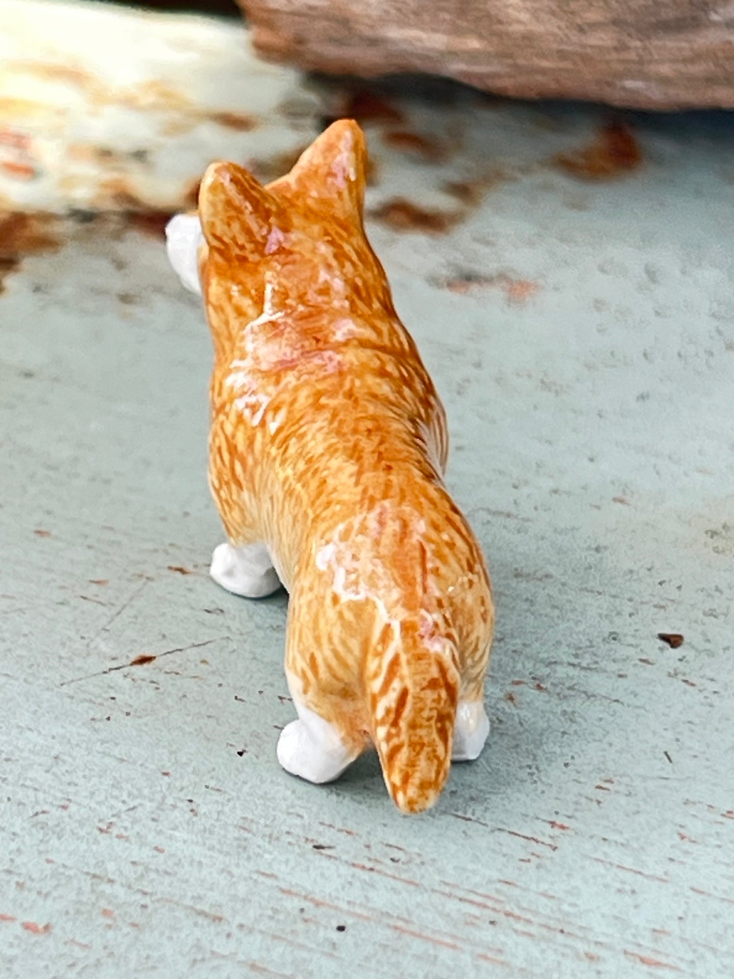 Miniature Porcelain Dog Figurine Corgi Mini