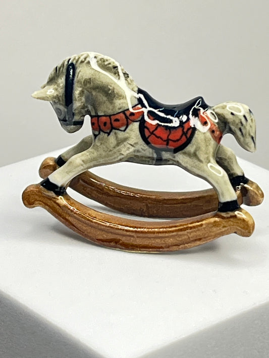 Miniature Porcelain Rocking Horse Figurine