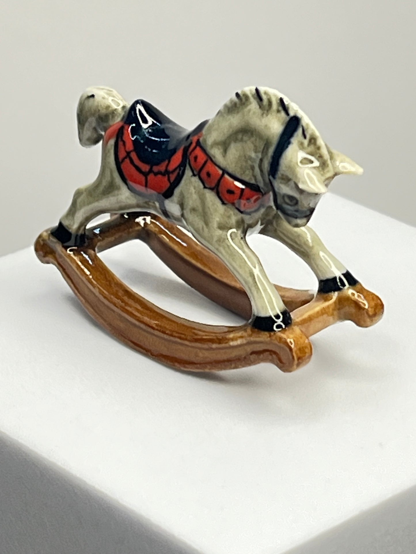 Miniature Porcelain Rocking Horse Figurine