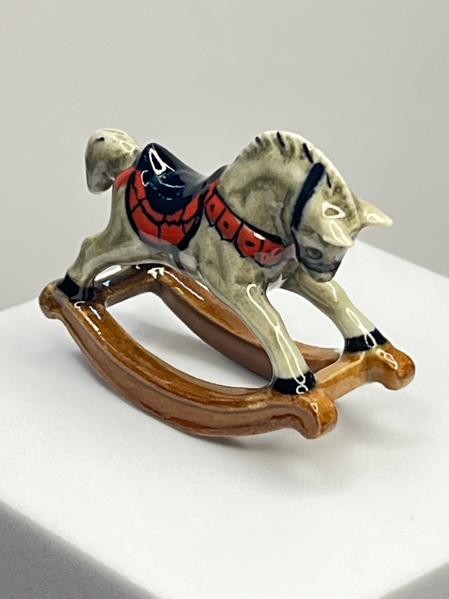 Miniature Porcelain Rocking Horse Figurine
