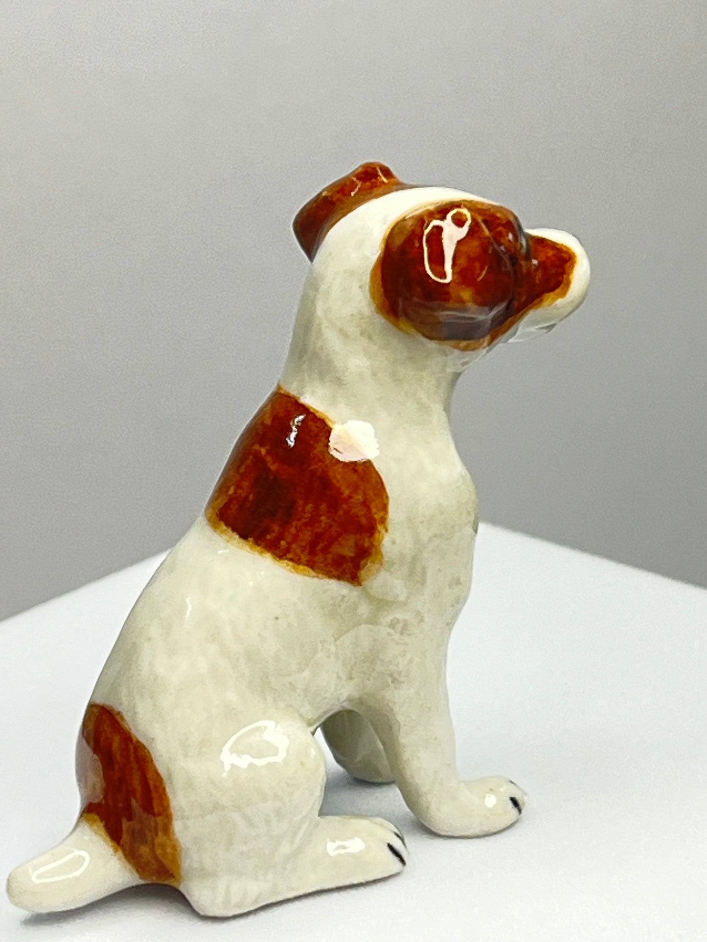 Miniature Porcelain Sitting Jack Russell Figurine